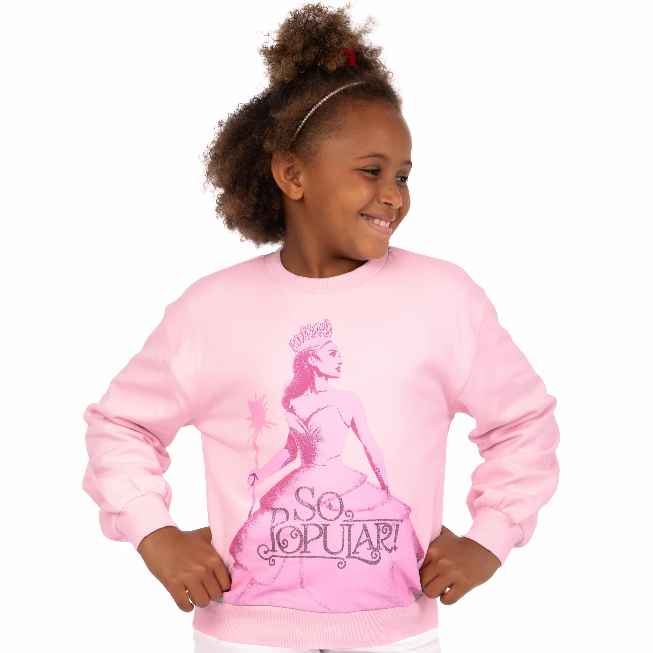 WICKED Bluza | Glinda Bluza Dla Dziewczynek | Bluza Z Brokatem Dla Dziewczynek | Rosa 140