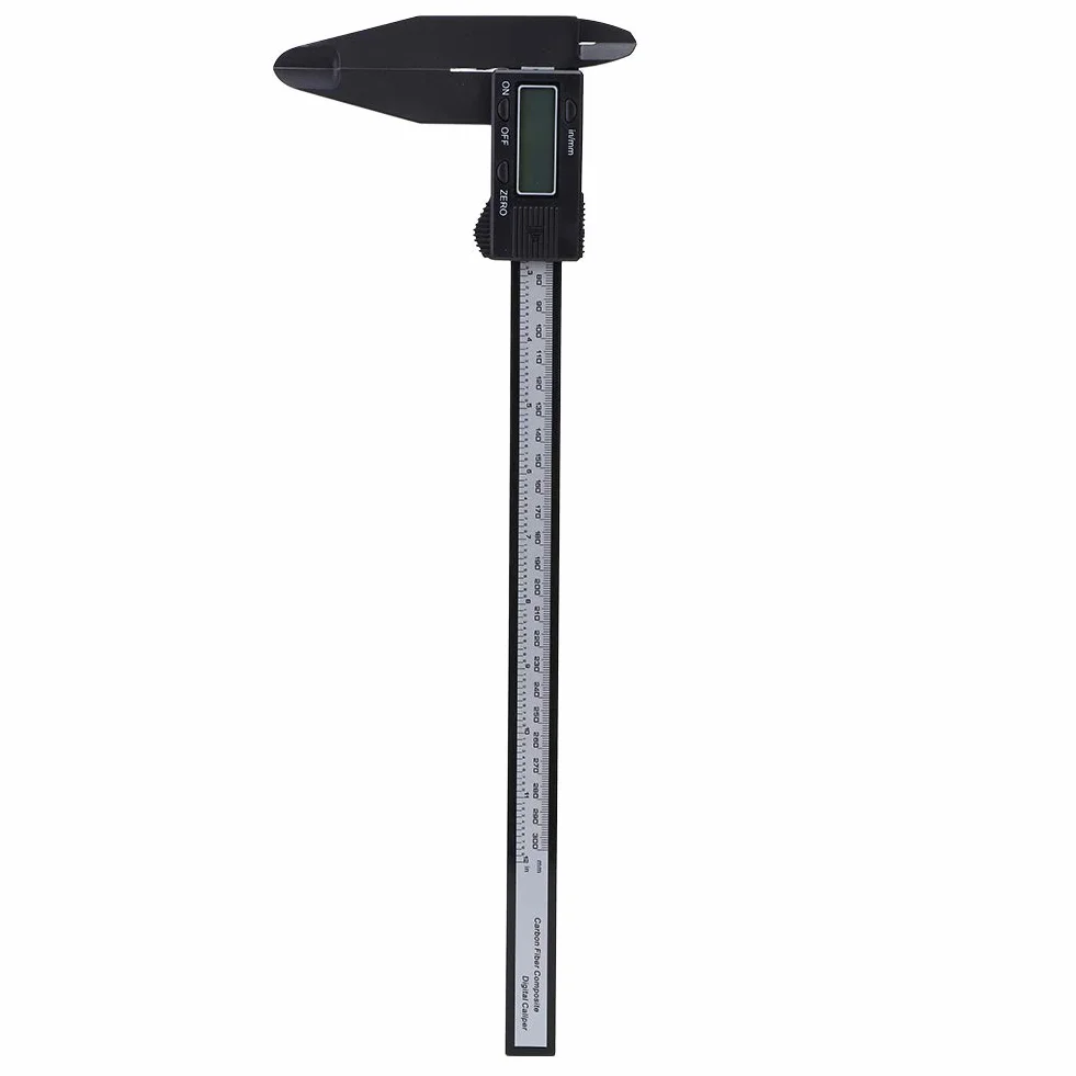 150MM 300mm Cyfrowy Elektroniczny, Linijka Węglowa Suwmiarka 150MM Długi Pazur Bateria 150MM z Przyrządem Pomiarowym o Długiej Szczęce (Karbonowy zacisk o długości 300 mm)
