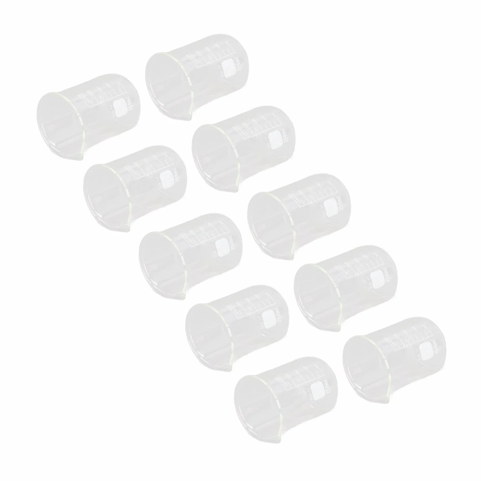 Fafeicy 10PCS Scientific Beaker Zestaw, Szkło Borokrzemowe, 250 Ml
