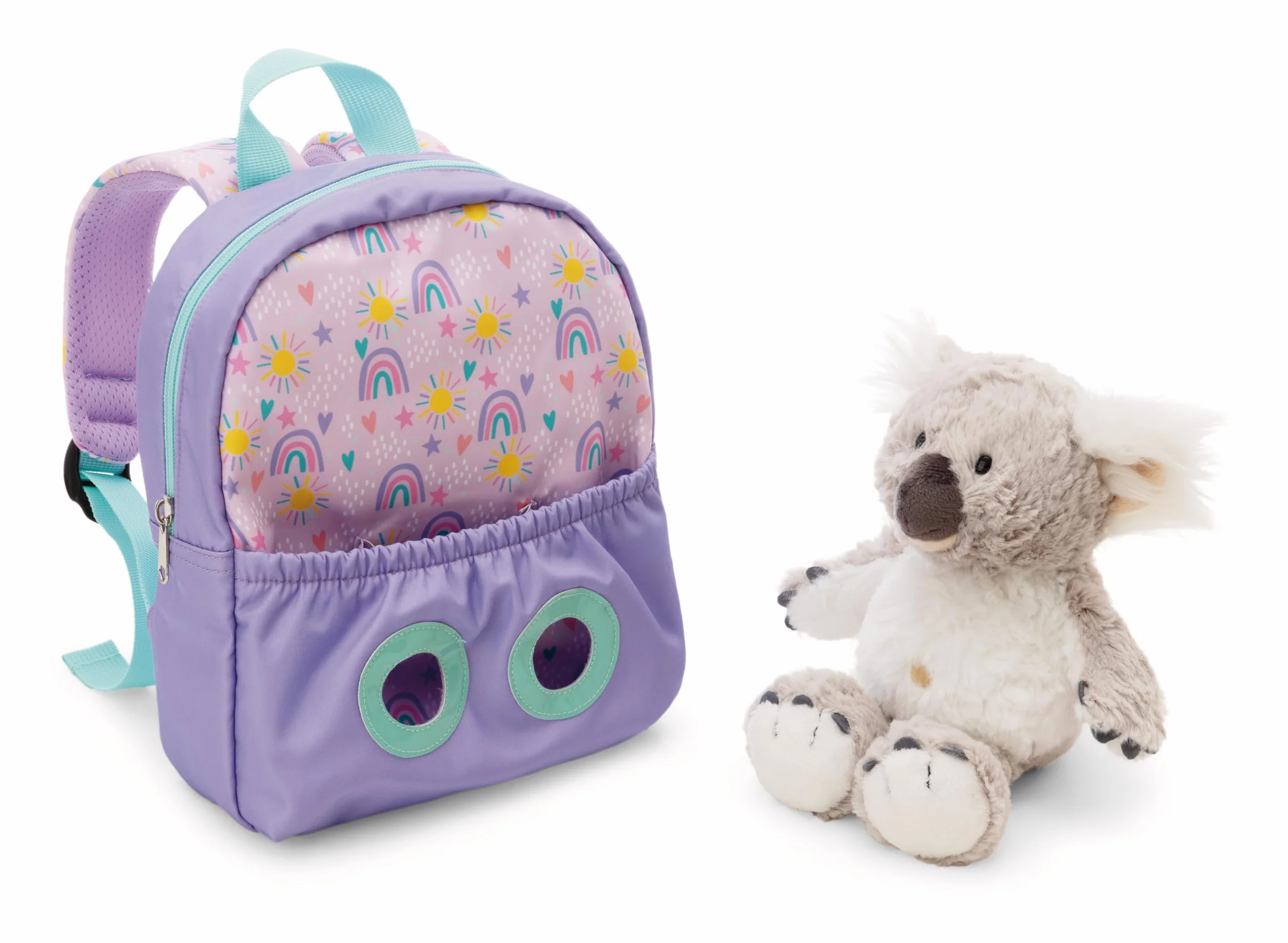 NICI 63039 plecak z pluszowym zwierzakiem, koala, zdejmowana pluszowa zabawka, plecak przedszkolny z pluszakiem dla chłopców i dziewczynek w wieku 2–5 lat, 21 x 26 cm, 25 cm, fioletowy