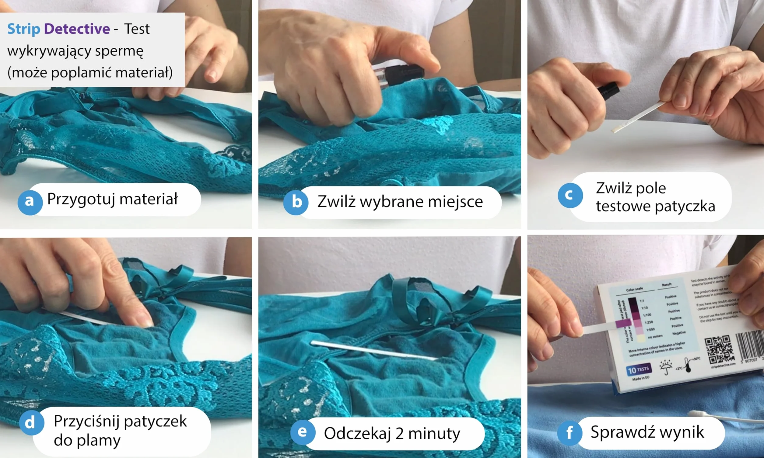 Test wykrywający nasienie Strip Detective - Test Zdrady 10szt w opakowaniu