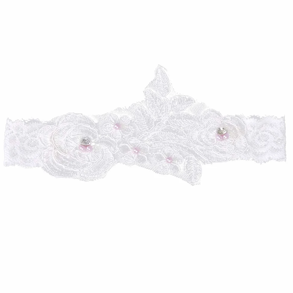 Pas damski Western Wedding Bride Pas do pończoch Koronkowy kwiat perłowy Bridal Foot Decor Floral Ornaments (kolor: biały, rozmiar: jeden rozmiar) (biały jeden rozmiar)