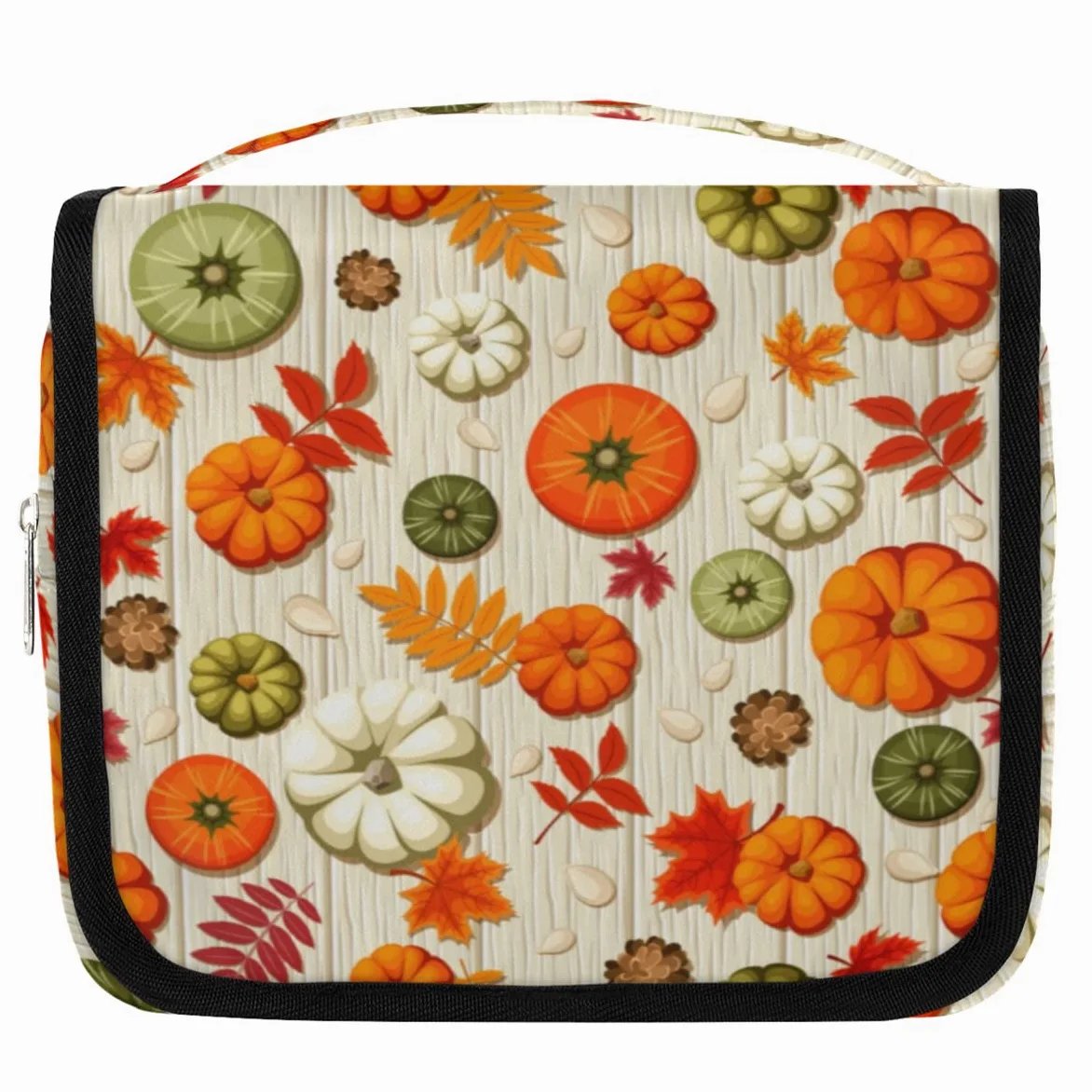 Święto Dziękczynienia Jesień Podróżna Kosmetyczka Jesień Dynie Mycie Torba Unisex Wiszące przybory toaletowe Kosmetyczka Organizer do makijażu, wielobarwny, Jeden rozmiar