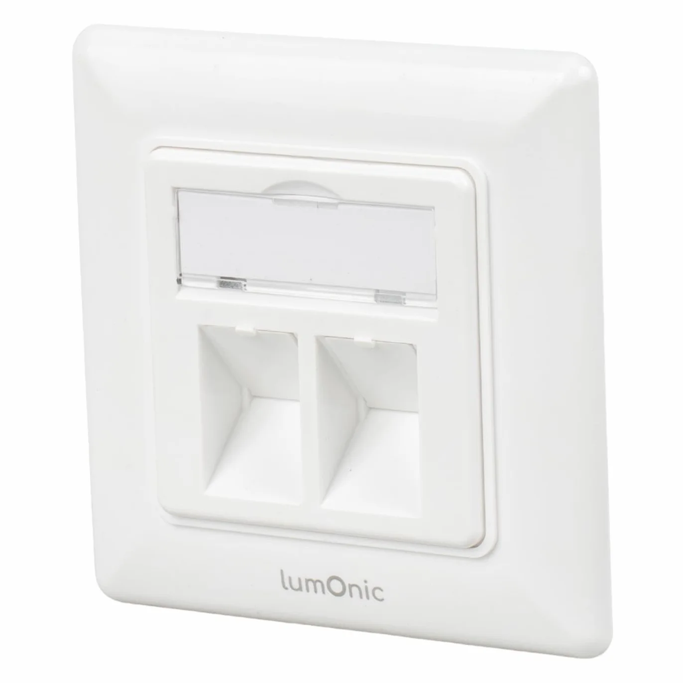 Lumonic Ramka podtynkowa Keystone | 2-Port | Standardowy system 55 | | Tworzywo ABS | Dla modulów Keystone RJ45, HDMI, USB