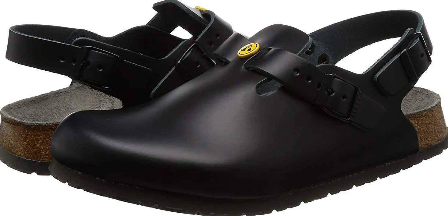 BIRKENSTOCK Tokio męskie buty Tokio antystatyczne/skóra naturalna niebieskie rozm. 39 - normalna wkładka, czarny, 43 EU