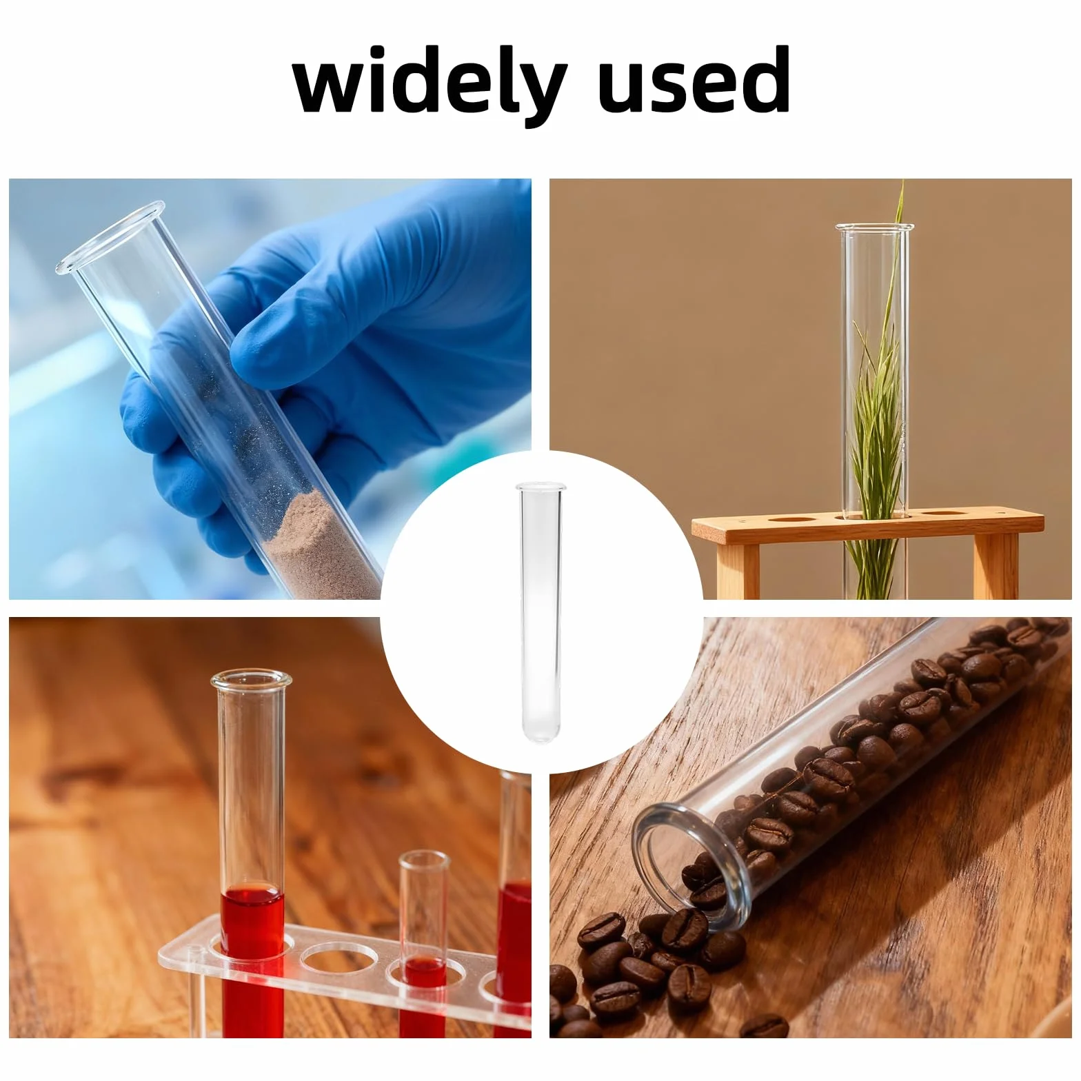 Akrylowe probówki przezroczyste 12 cm do laboratorium chemii biologii