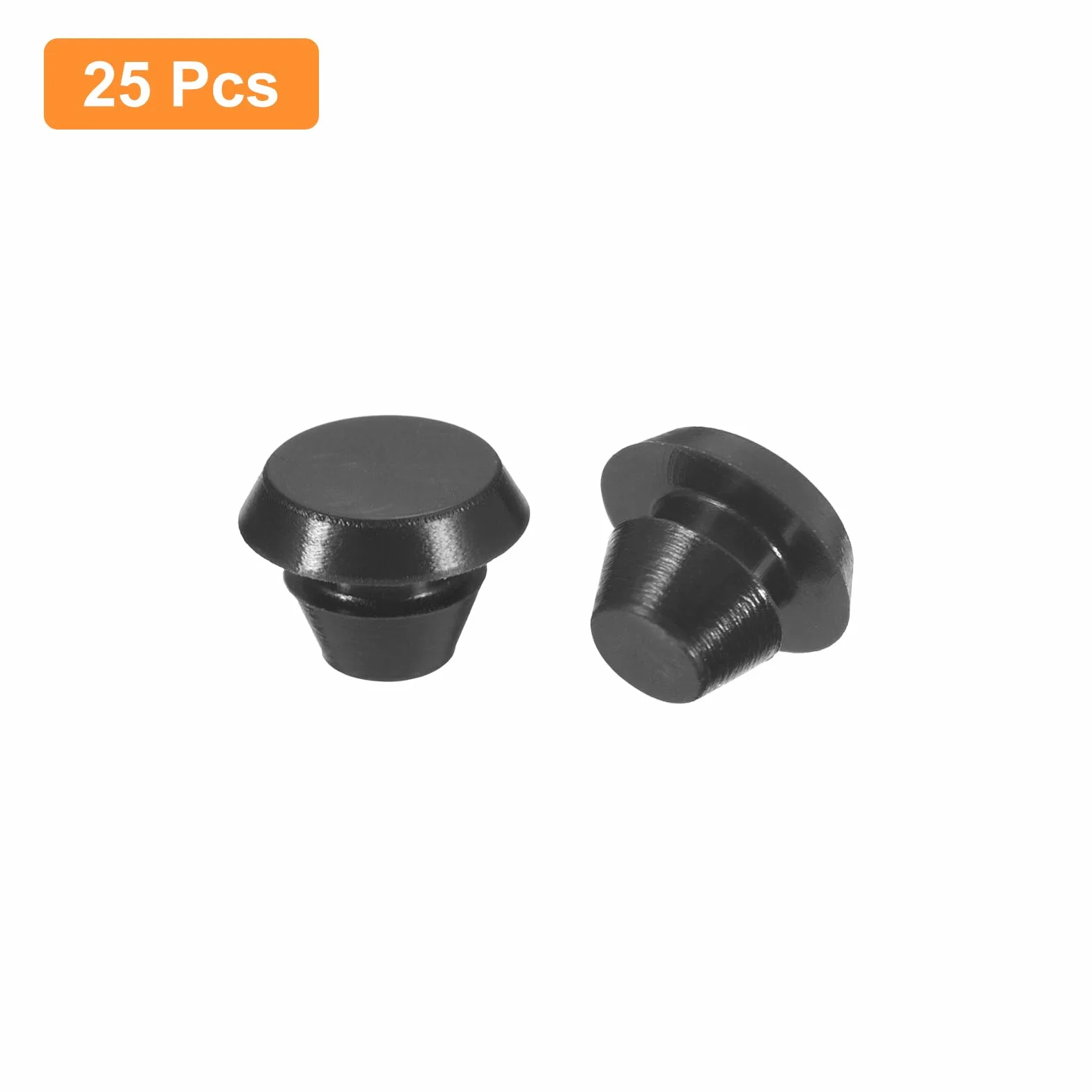 QUARKZMAN 25 sztuk zatyczek silikonowych, okrągłe, gumowe zatyczki do zatrzasków w otworach 5-5,5 mm, wodoszczelne zatyczki do metalowych rur, zaślepki do mebli, czarne wstawki