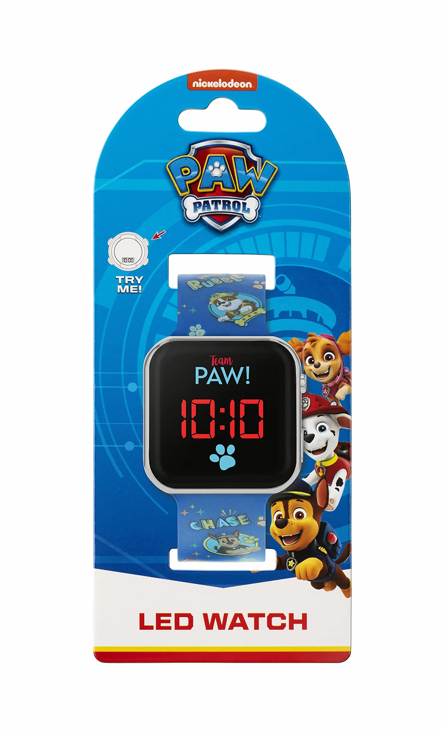 Paw Patrol Unisex-dziecięcy cyfrowy zegarek kwarcowy z silikonowym paskiem PAW4354, NIEBIESKI, pasek