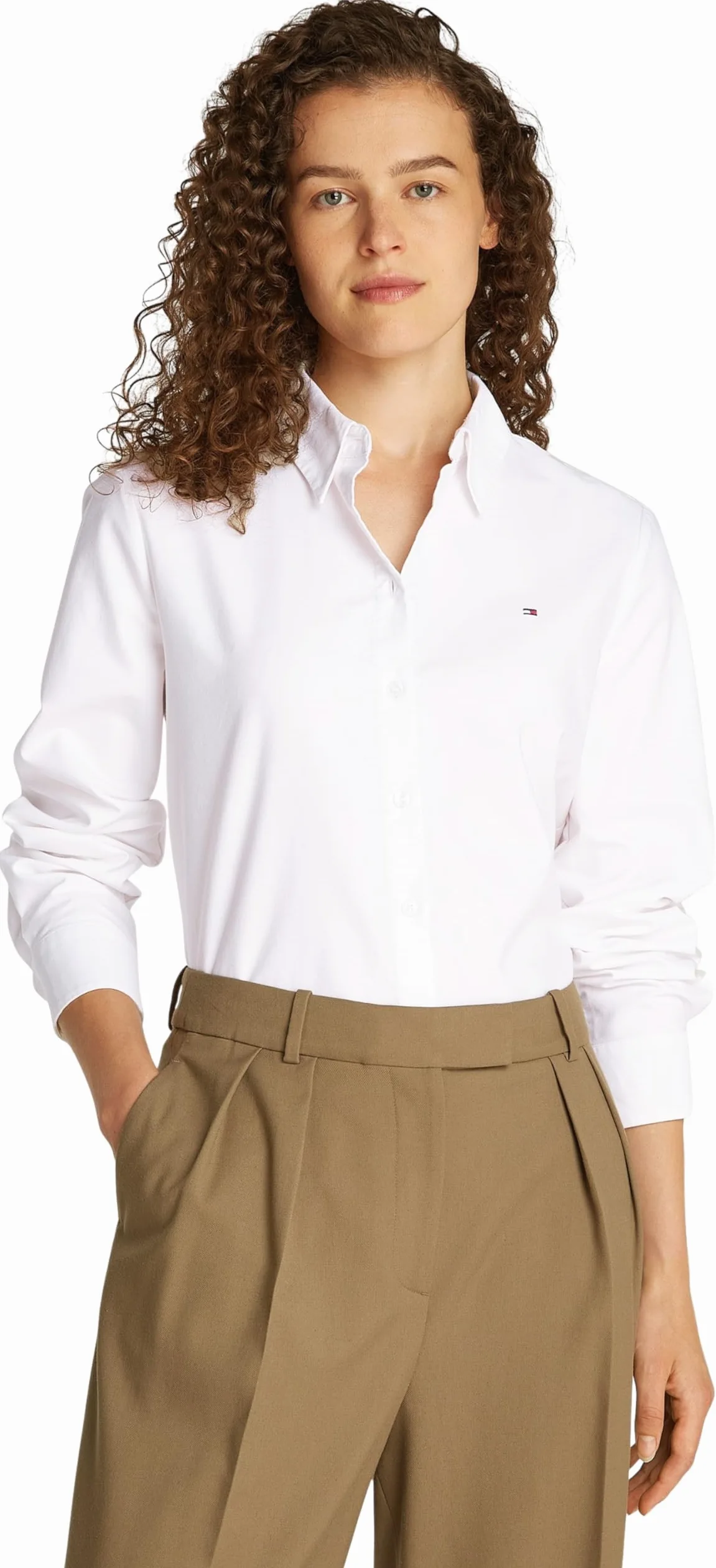 Tommy Hilfiger Koszula damska Oxford Relaxed Fit, biały (Th Optic White), 38
