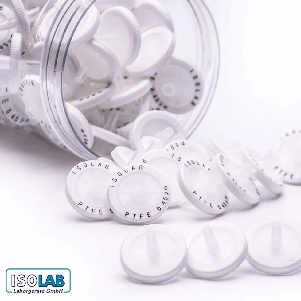 ISOLAB filtry do strzykawek PTFE membrana 25 mm 0,45 um 100 szt