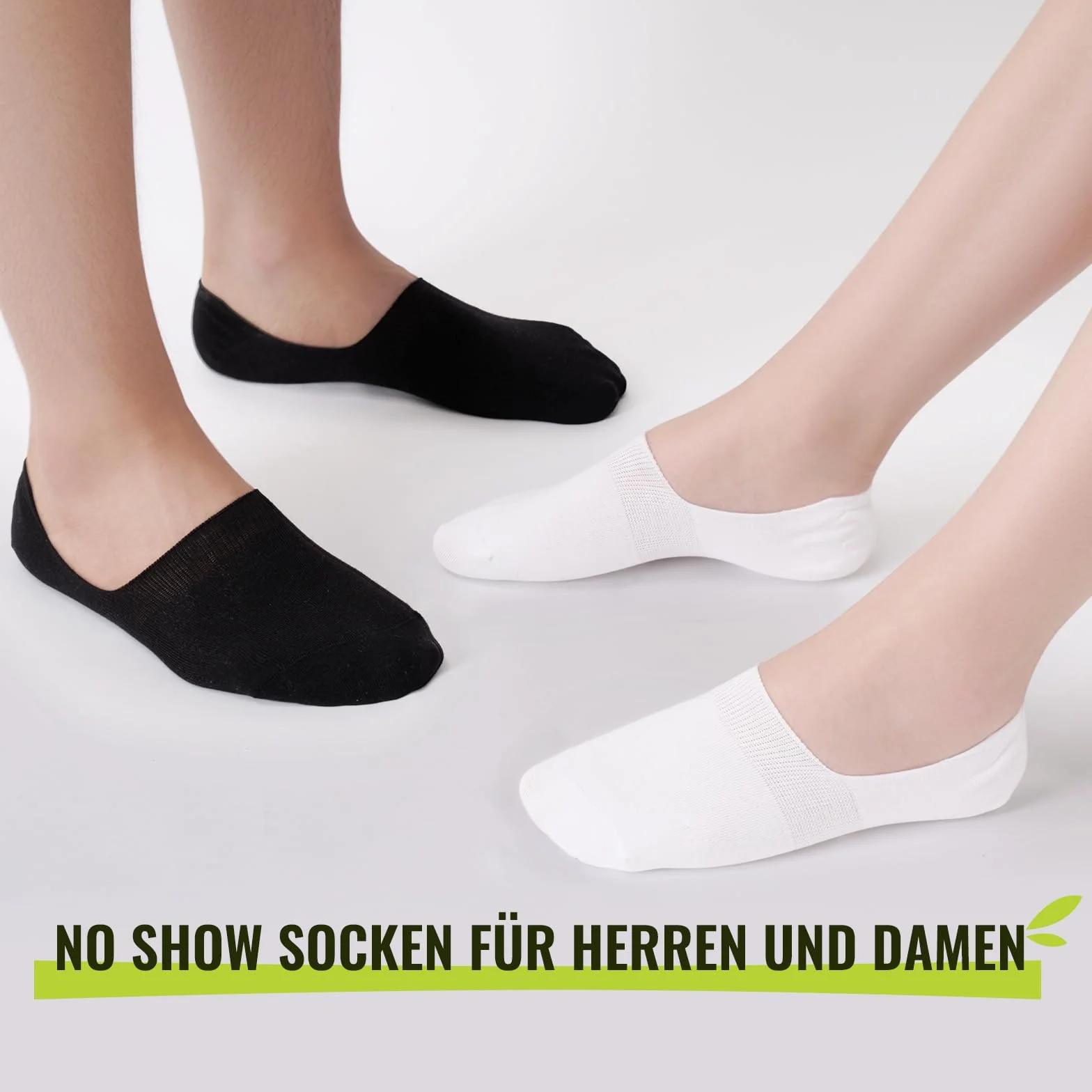 SukModen Bambusowe skarpetki no show antypoślizgowe 8 par z silikonem oddychające