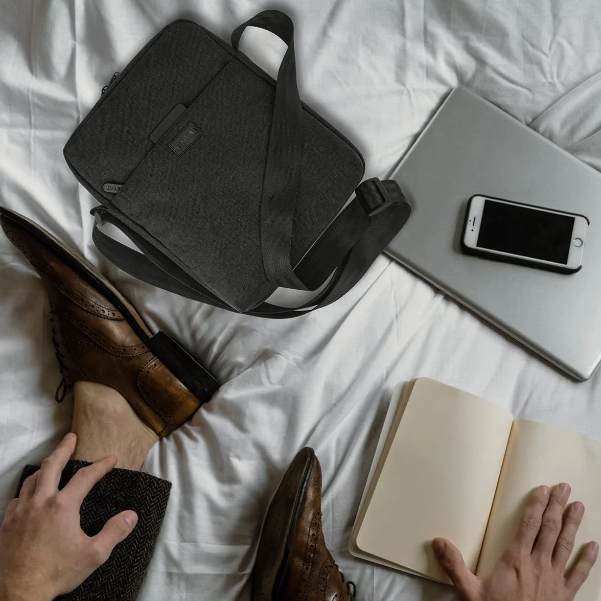 flintronic Męska torba na ramię, wodoodporna torba kurierska z regulowanym paskiem, lekka torba robocza z wieloma kieszeniami, torba crossbody, do pracy, na zakupy, do szkoły, podróży, codziennego