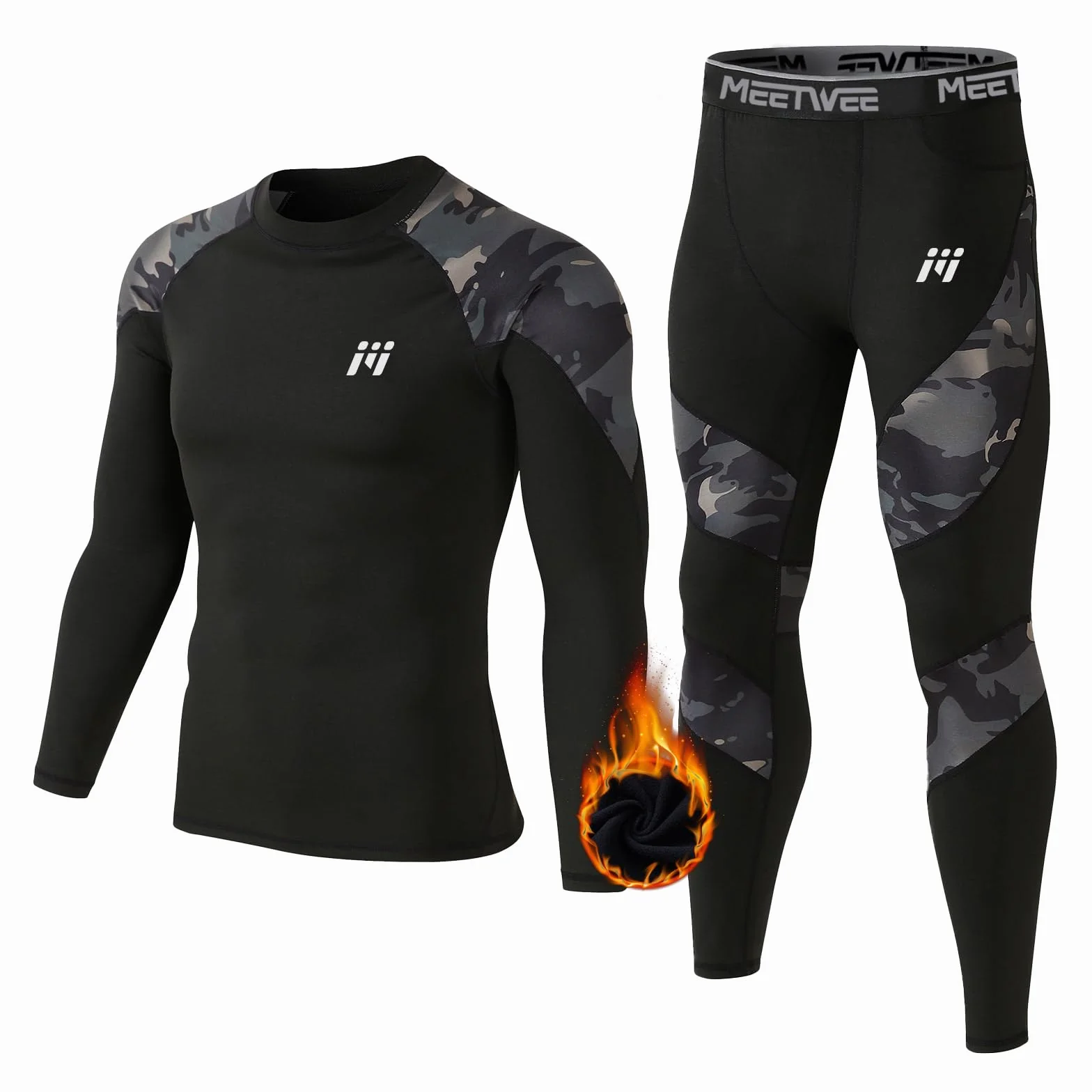 MEETWEE Zestawy termiczne męskie Mężczyźni Men Thermal Underwear Set (1 w zestawie)