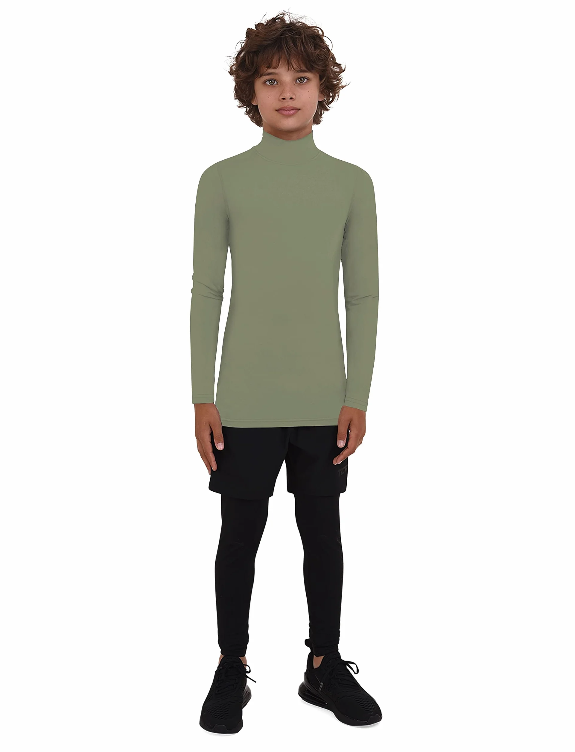 Chlopcy Compression Koszulka termoaktywna z dlugim rekawem jako podkoszulka - Mock Neck