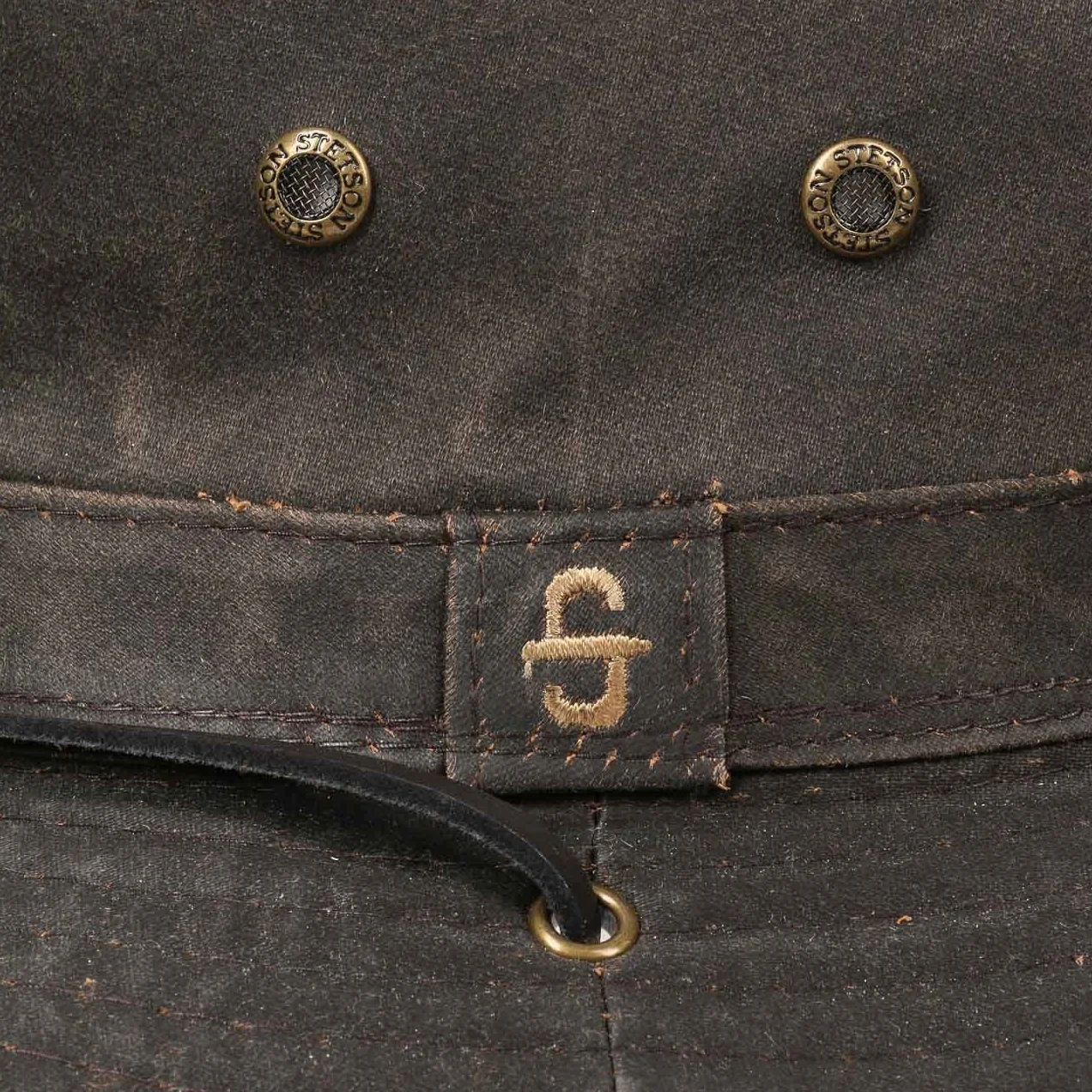 Stetson Kapelusz Outdoorowy DiazKobiety/Mężczyźni - kowbojski tekstylny efekt vintage Z paskiem na podbródek, lamowanym brzegiem ronda,