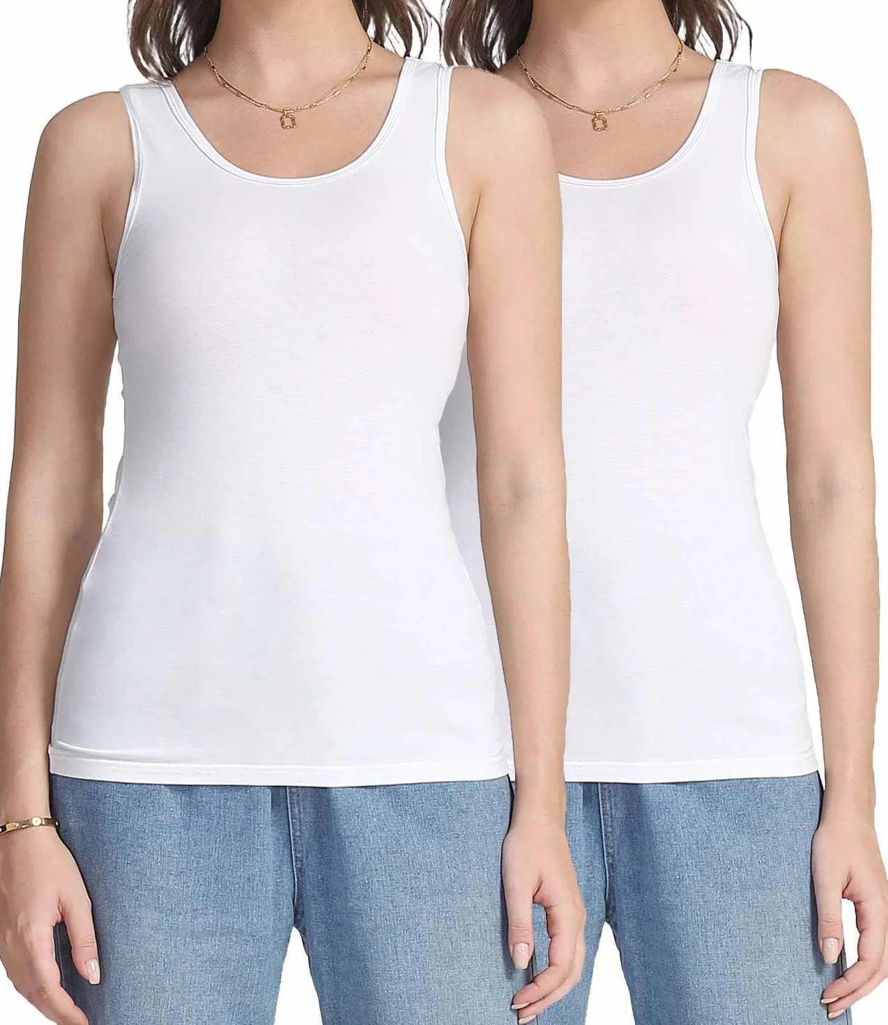wirarpa Damskie podkoszulki bawełniane tank top 2-pak