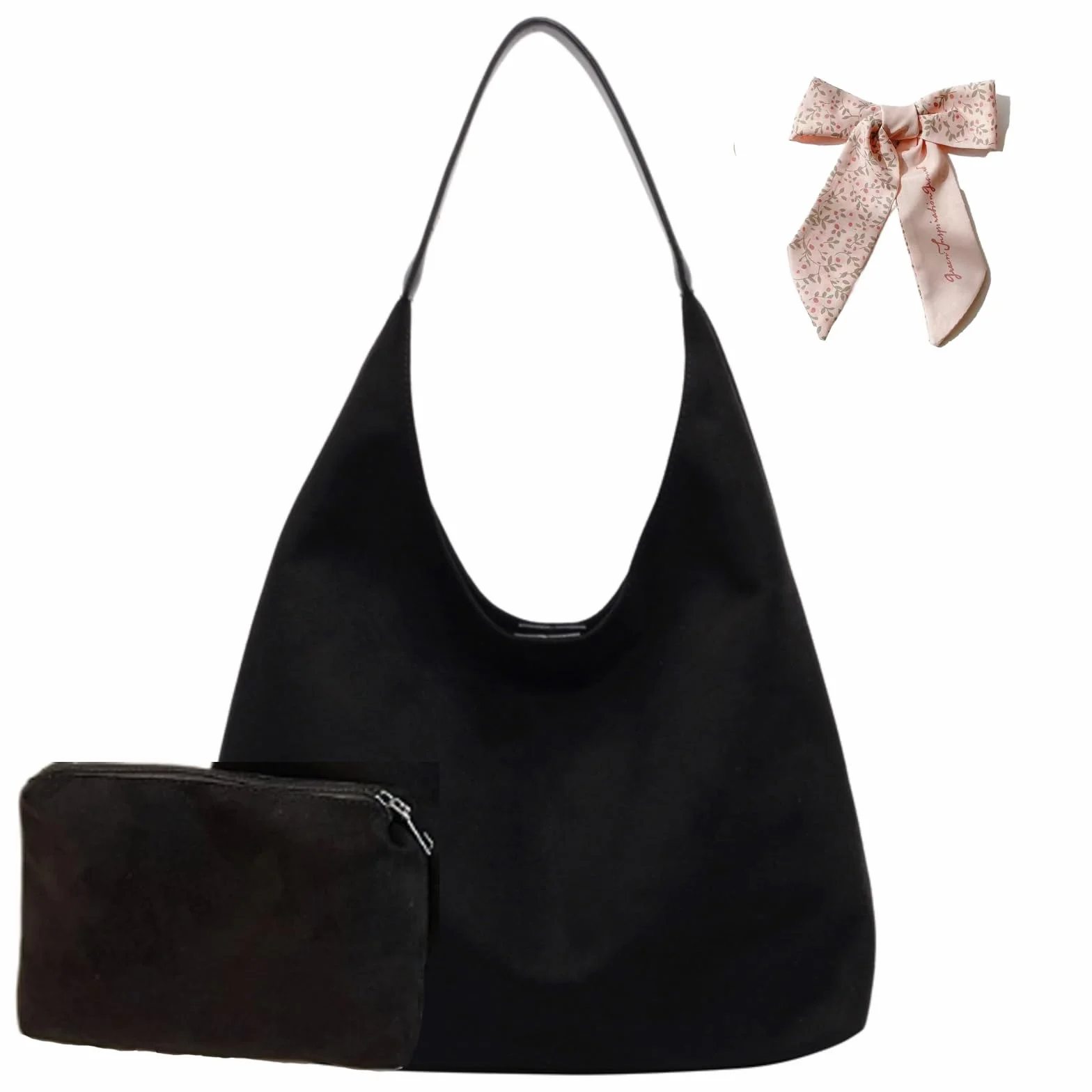 Torebka ze skóry PU, ze sztucznego zamszu, torba na ramię, torba hobo, damskie torby na ramię, retro, damskie torby hobo, do podróży, szkoły, na uczelnię, do pracy