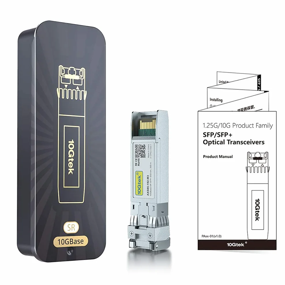 10Gtek for Netgear AXM761 SFP+ SR Multimode Transceiver, 10GBase-SR Fibre Module, Dual LC Connector, 850nm, 300m