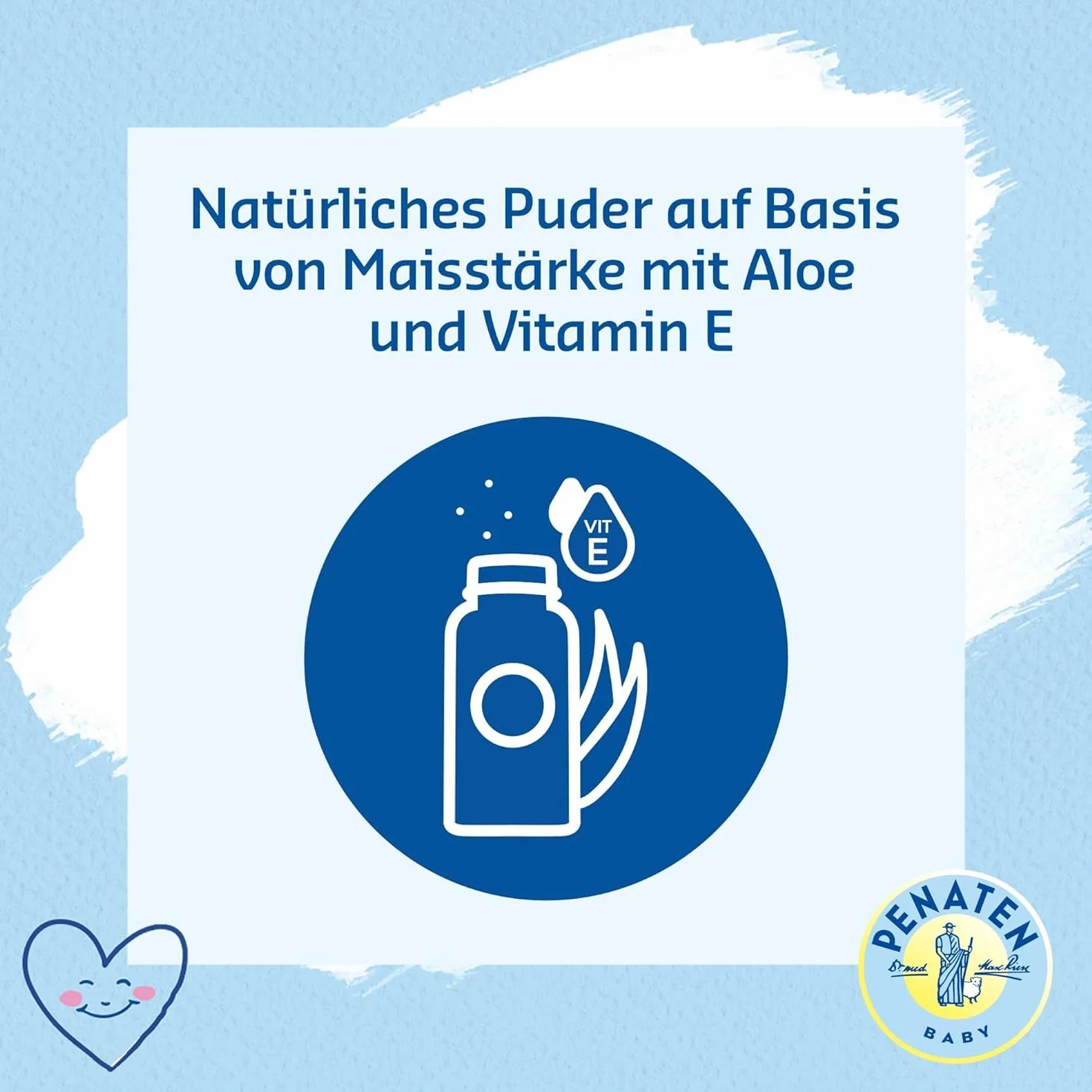 Penaten Naturalny puder dla niemowląt z aloesem i witaminą E (1 x 100 g) – chroni wrażliwą skórę, wchłania wilgoć i utrzymuje skórę suchą – potwierdzony dermatologicznie, 99% składników naturalnego