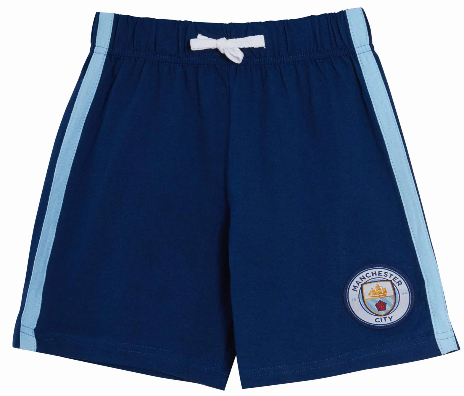 Dziecięce krótkie piżamy Manchester City FC Chłopcy Zestaw piżam Premiership Kit Krótkie spodenki + T-shirt