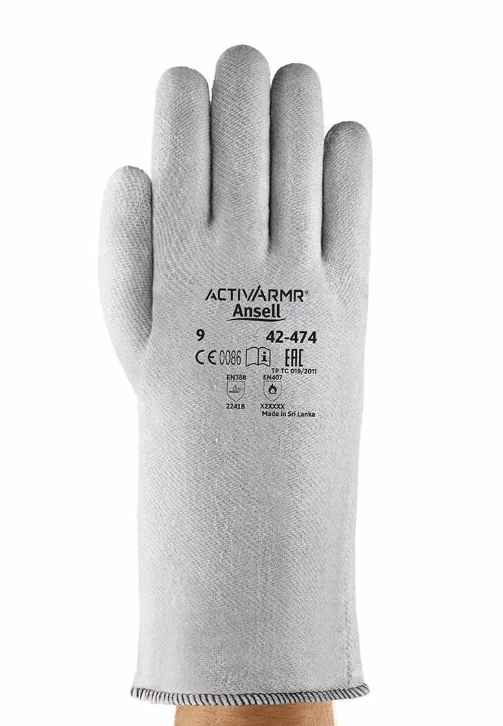 Ansell Activarmr 42-474 Rękawice robocze termoryzujące, odporność na ciepło i wysoka ochrona przed leczeniem, rękawiczki obsługi, majsterkowanie, miejsce, rozmiar M (12 par)