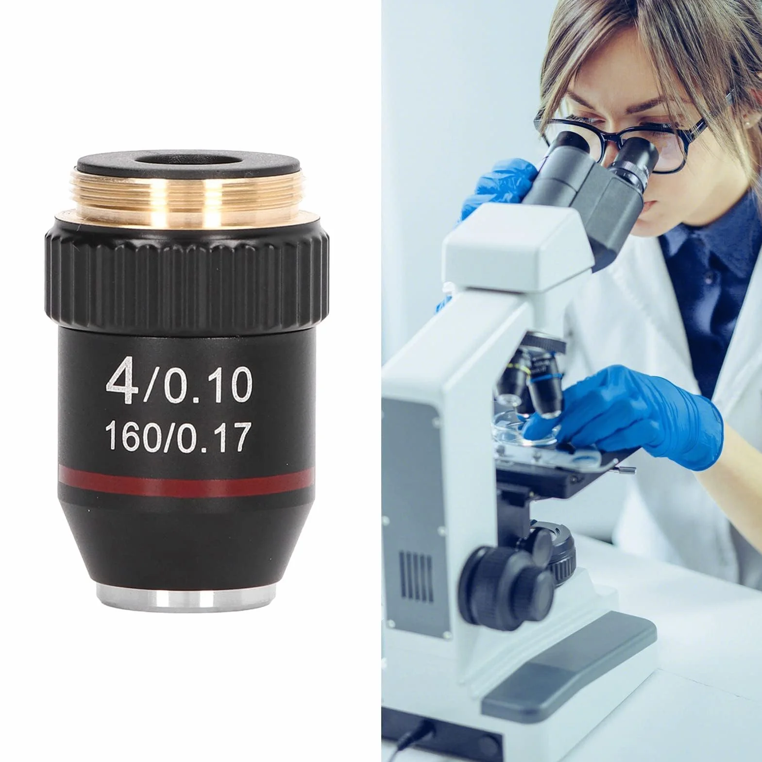 Cel mikroskopu achromatycznego, obiektyw 4-krotne powiększenie 20,2 mm gwint interfejsu standardowy mikroskop biologiczny obiektywne soczewki do mikroskopu biologicznego