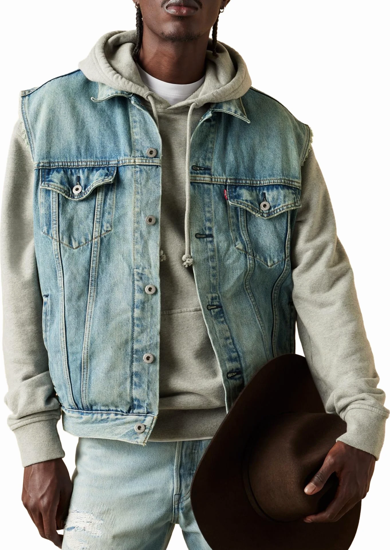 Levi's Mężczyźni Relaxed Trucker Vest 0, Kentucky Blue Vest, XL
