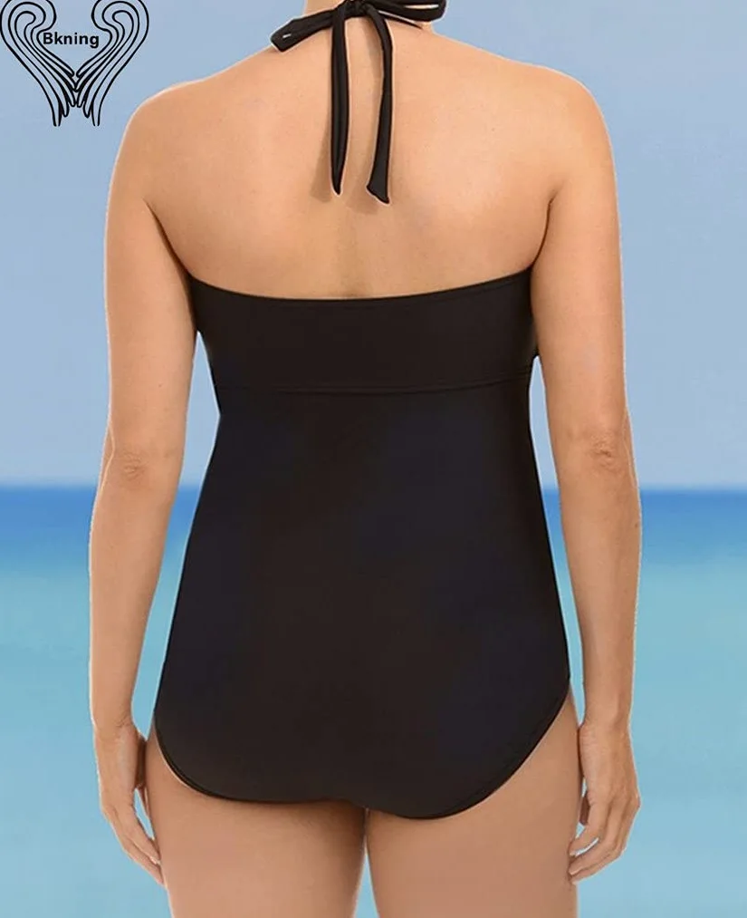 Strój kąpielowy plus size Damski jednoczęściowy strój kąpielowy Bandaż Strój kąpielowy Nadaje się do stroju kąpielowego Seksowny prysznic (kolor: czarny, rozmiar: XL) (czarny 4XL)