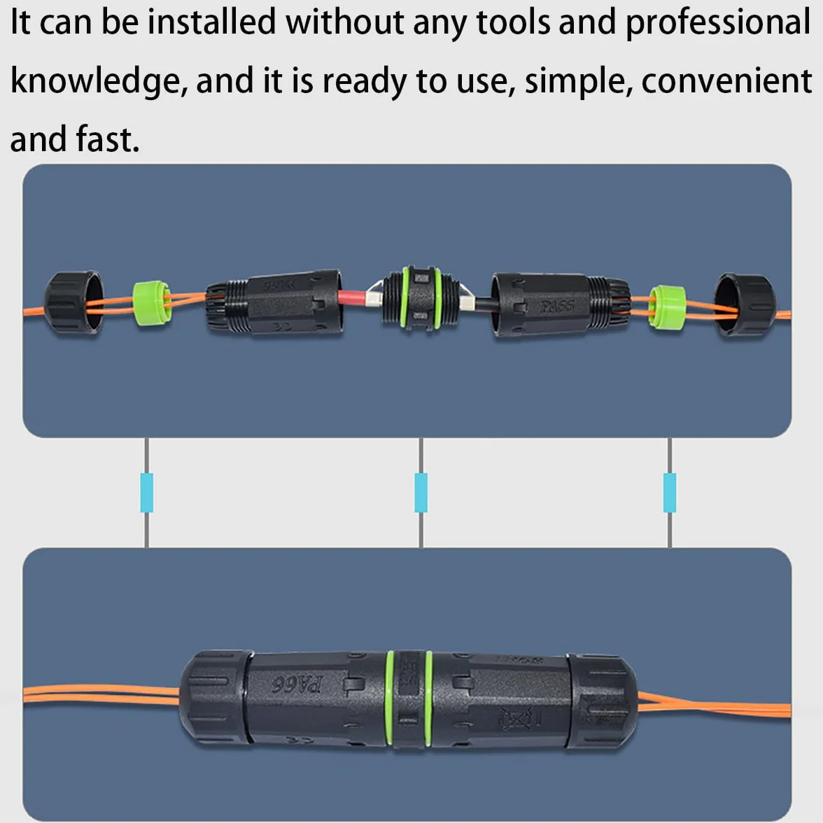 Złącze światłowodowe LC Duplex, CTRICALVER wodoodporne zewnętrzne złącze optyczne IP68, złącze światłowodowe LC do LC Duplex Fiber Connector (2 sztuki)