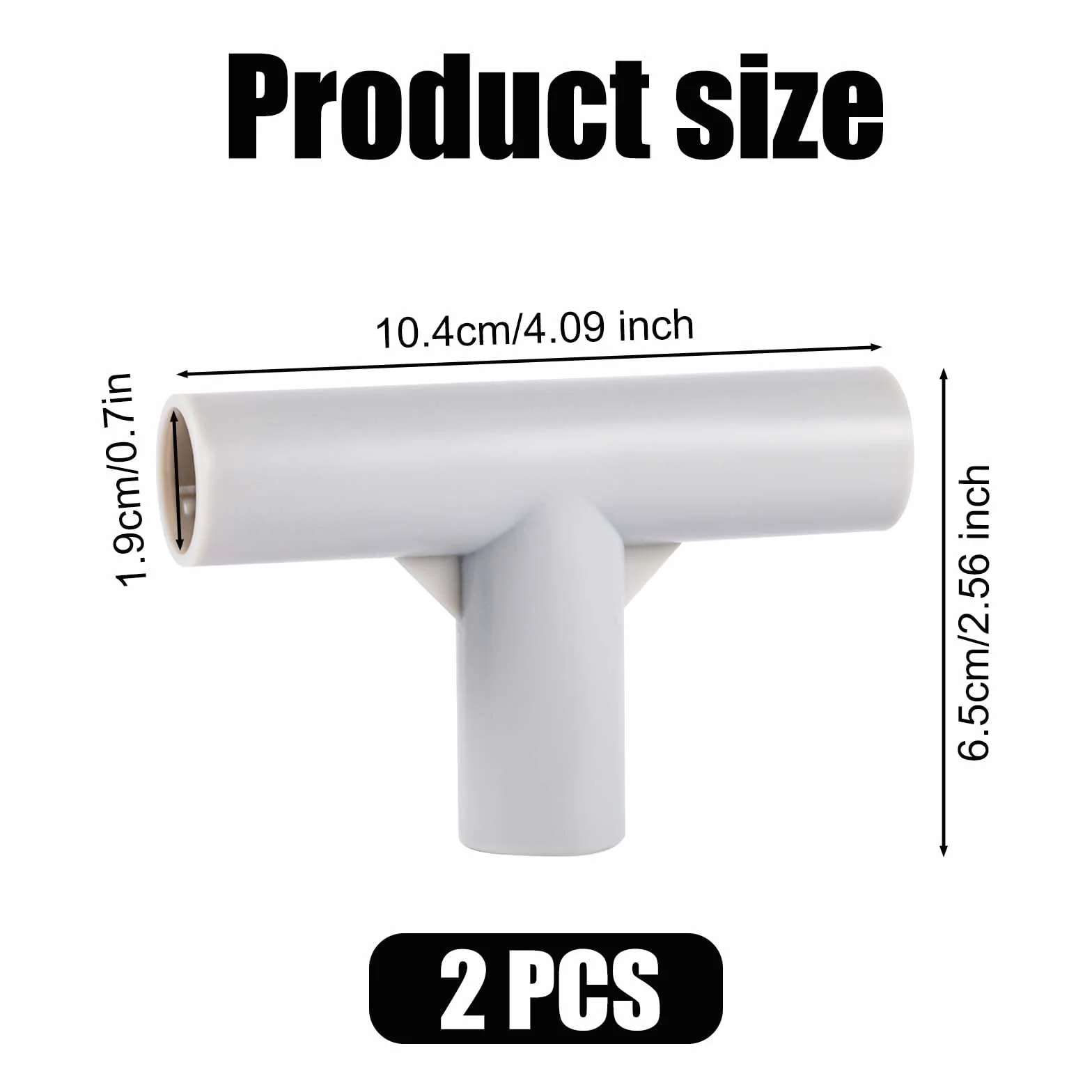 2szt Czesci do Kojca dla Niemowlat Zlacze w Ksztalcie Litery T, Czesci Zamienne do Kojca dla Niemowlat Zlacze w Ksztalcie Litery T 1,9cm Srednicy Wewnetrznej 3-Drozne do Kojca dla Niemowlat