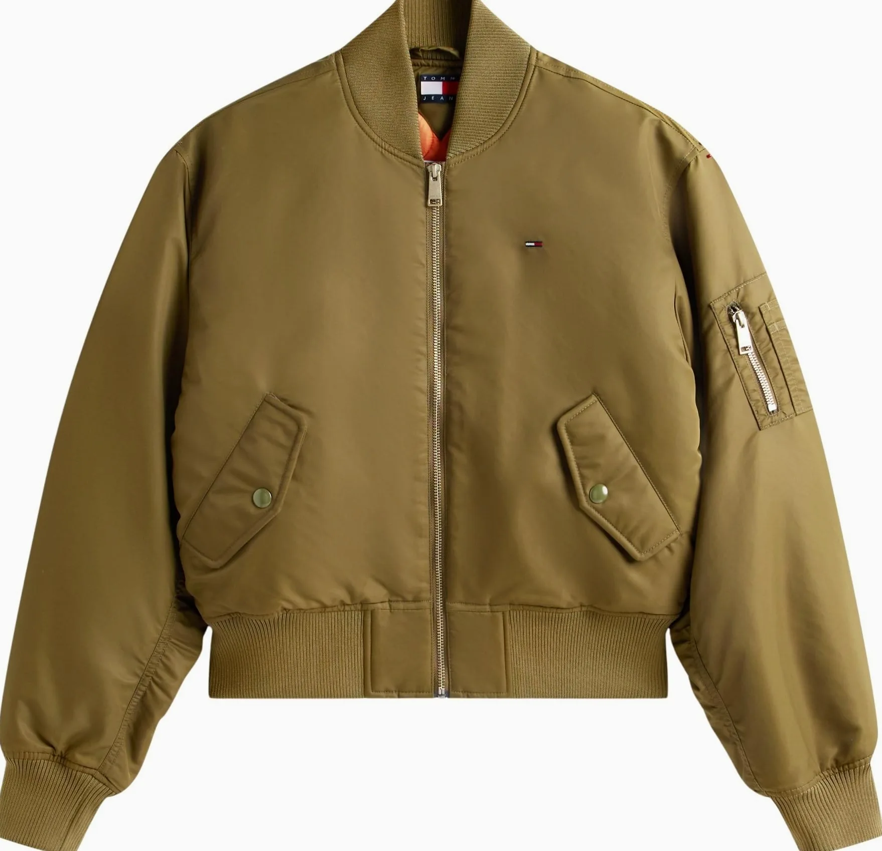 Tommy Jeans Damska kurtka bomberka TJW ESSENTIAL BOMBER DW0DW22046, zielona (Tundra Olive), S, Zielony (Tundra Olive), S