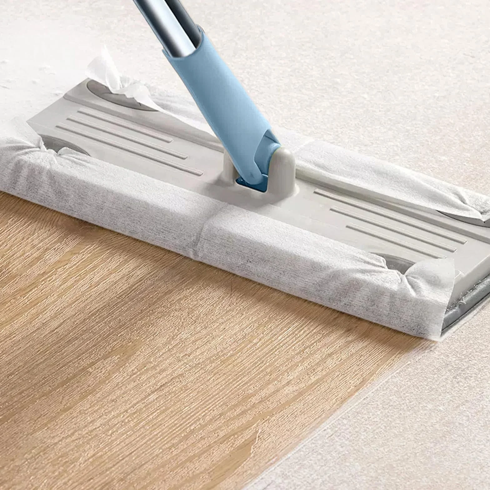 Jednorazowe ściereczki do zamiatania na sucho 100 szt. – podkładki elektrostatyczne o płaskim splocie, kompatybilne z Speedmop i mopami podłogowymi, 19 x 15 x 9 cm do czyszczenia sierści