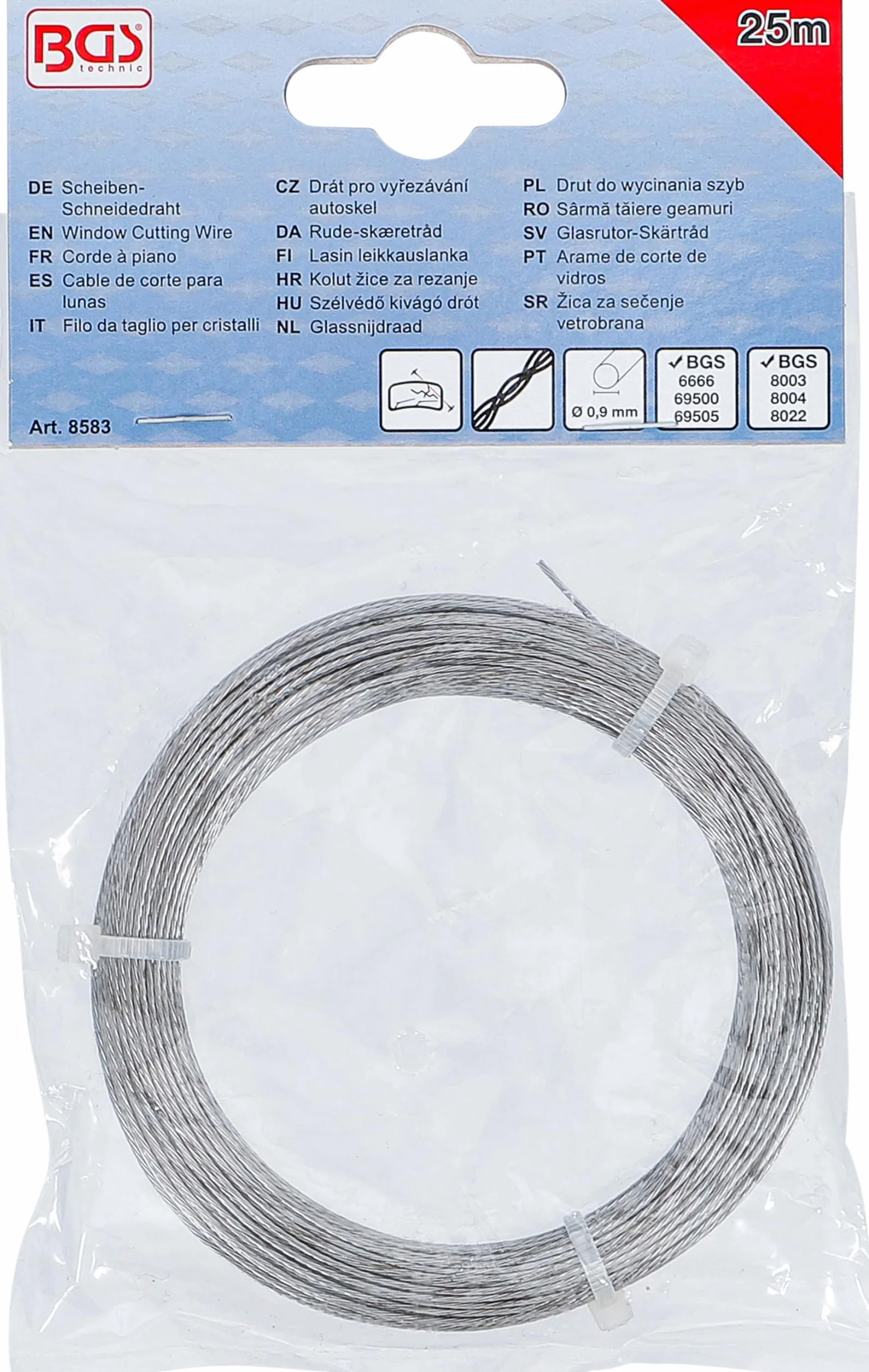 BGS 8583 | Drut do wycinania szyb | drut pleciony | 25 m