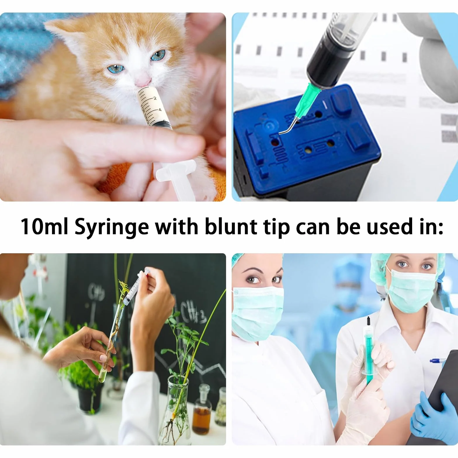 12 strzykawek o pojemności 10 ml z igłą Trwałe plastikowe strzykawki siarze z 2 igłami do dozowania, idealne do precyzyjnych dawek, warsztatów, ogrodnictwa i pielęgnacji zwierząt
