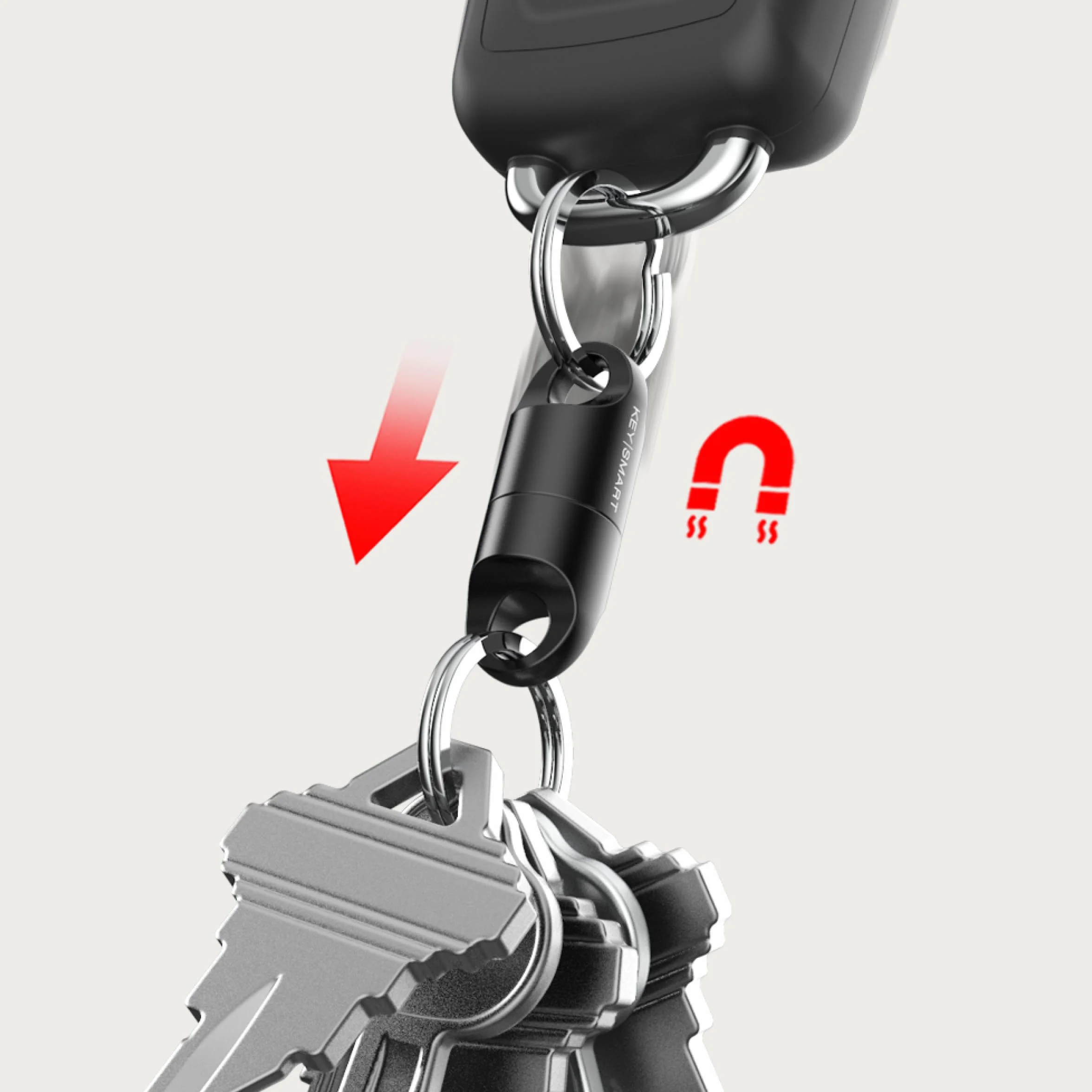KeySmart MagConnect Magnetyczny brelok do szybkiego mocowania klucza do torby i paska