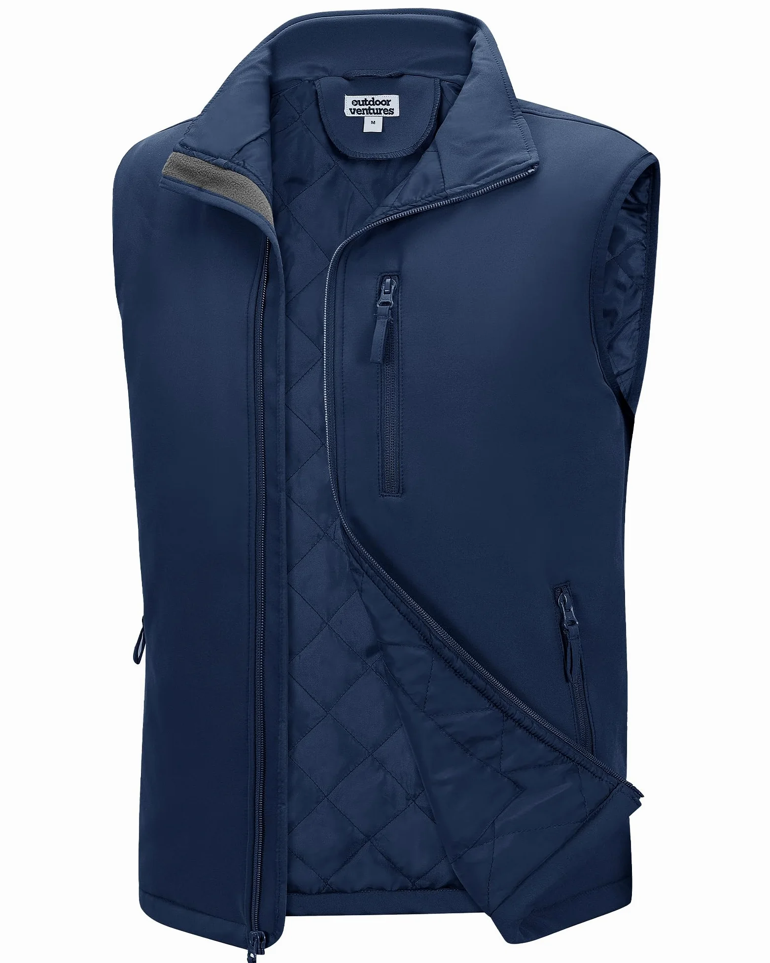 Outdoor Ventures Męska kamizelka softshell z podszewką buforową, wodoodporna, wiatroszczelna, oddychająca, bez rękawów, do jazdy na rowerze, biegania, wędrówek