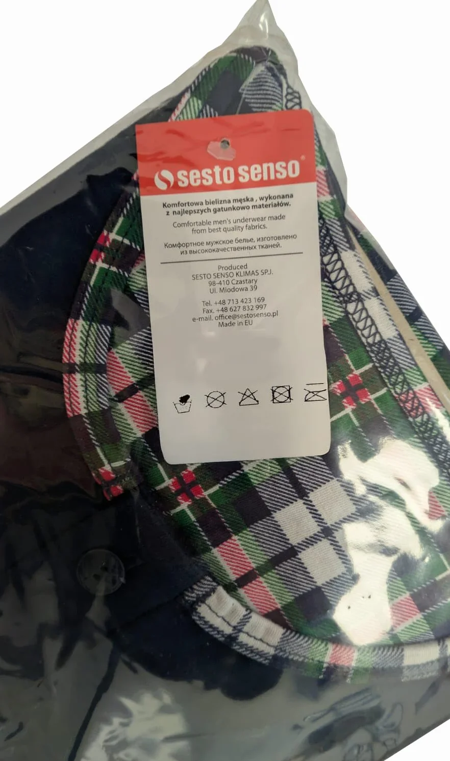 Sesto Senso Piżama męska z długim rękawem ze spodniami 100% bawełna