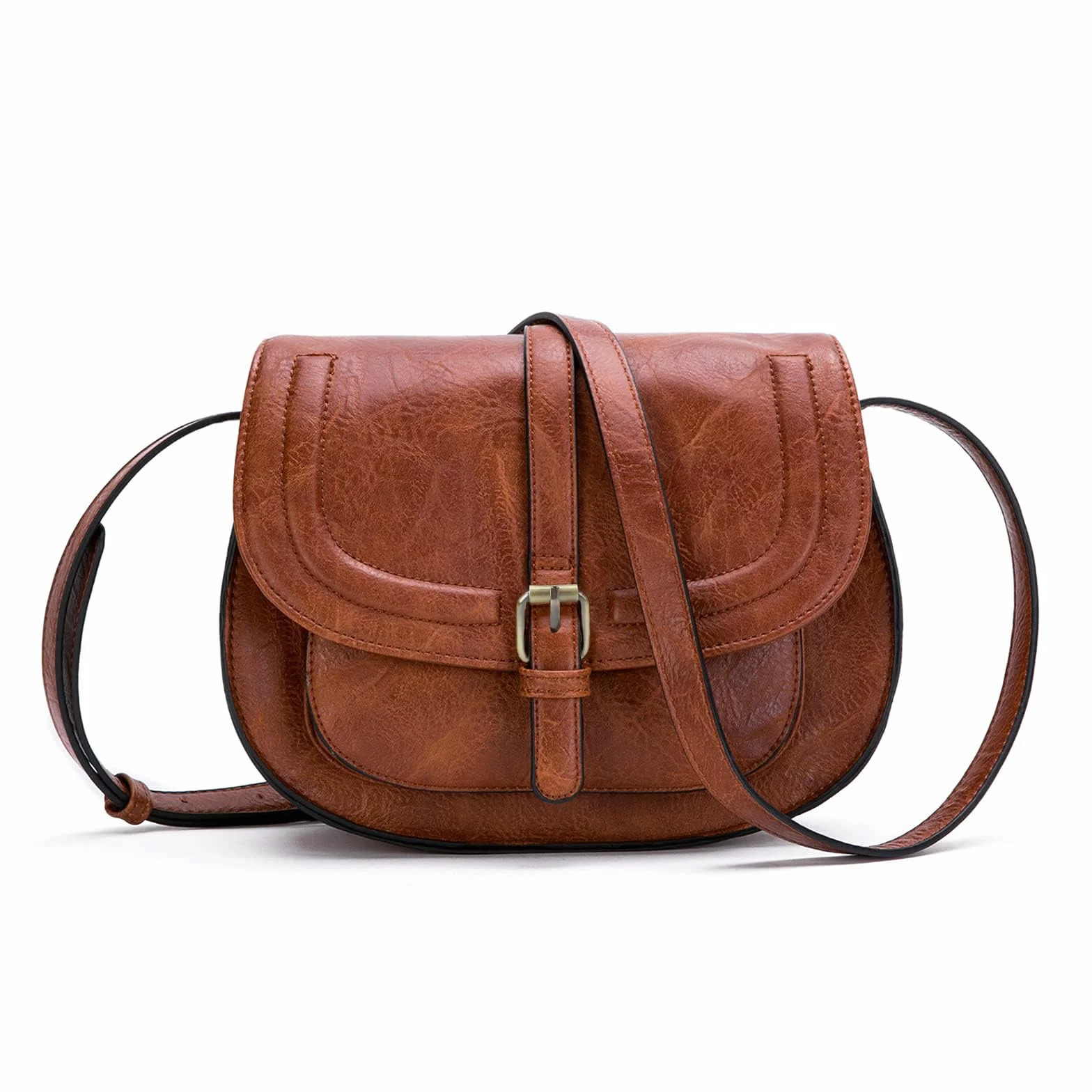 AFKOMST Torba crossbody dla kobiet mała tornister i torba na ramię vintage torebki siodłowe wegańska skóra