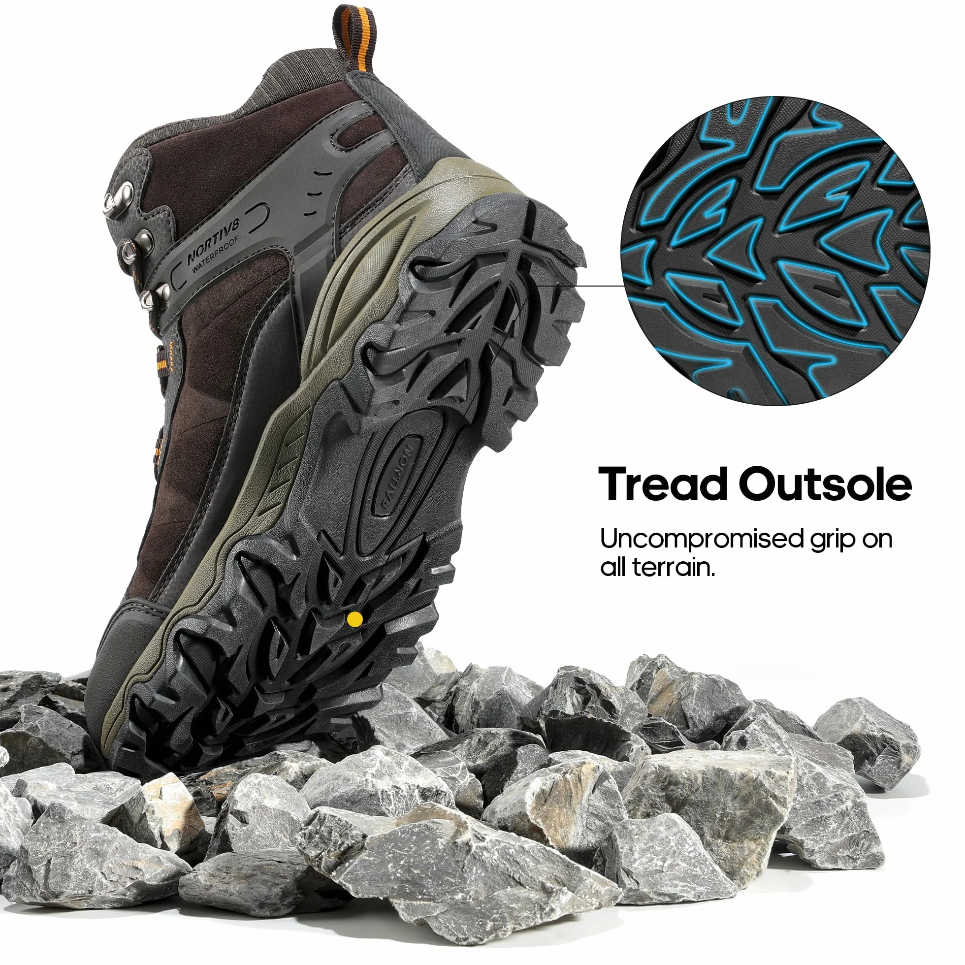 NORTIV 8 Męskie buty turystyczne wodoodporne Mid Trekking Backpacking JS19004M
