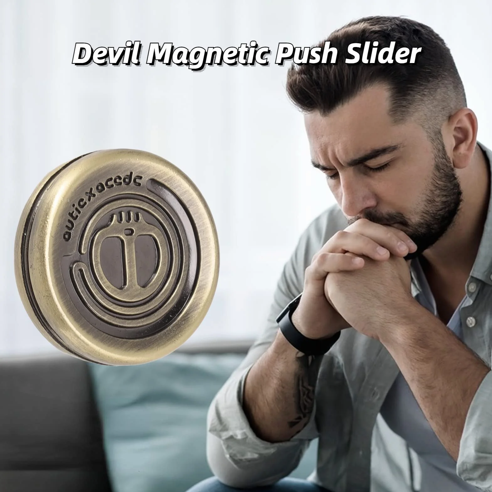 Suwak Magnetyczny, Fidget Haptic Coins EDC Metalowe Zabawki Fidget Lęk Odstresowanie ADHD Autyzm Zabawki Sensoryczne Zabawki Obrotowe Push Fidget Zabawki na Biurko Prezenty dla Dzieci i Dorosłych