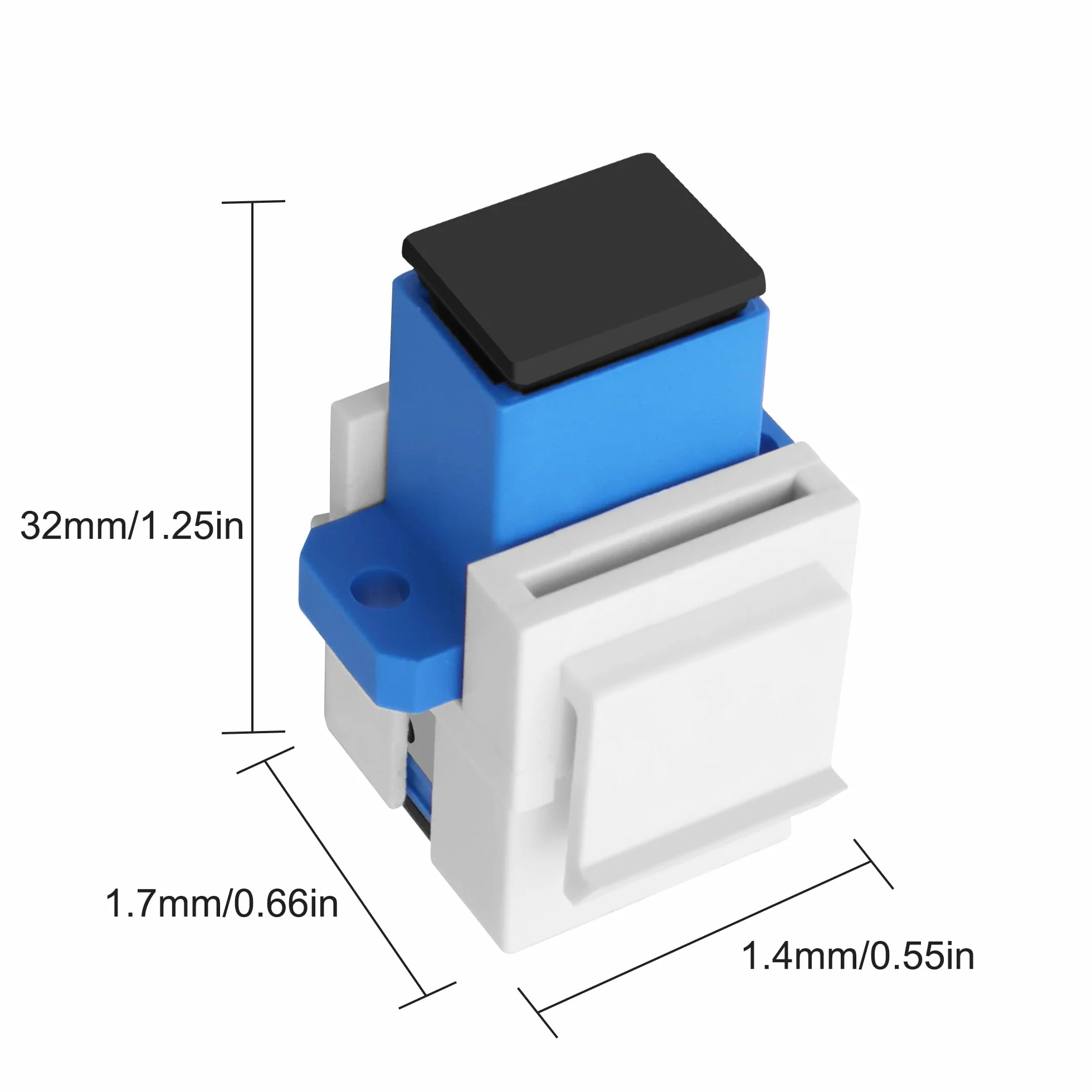 XMSJSIY SC łącznik z włókna szklanego Keystone Jack Insert Panel Module Gniazdo do gniazda Simplex Singlemode SC Fibre Connector Socket Adapter do płyt ściennych Patch Panele Montaż powierzchniowy Box