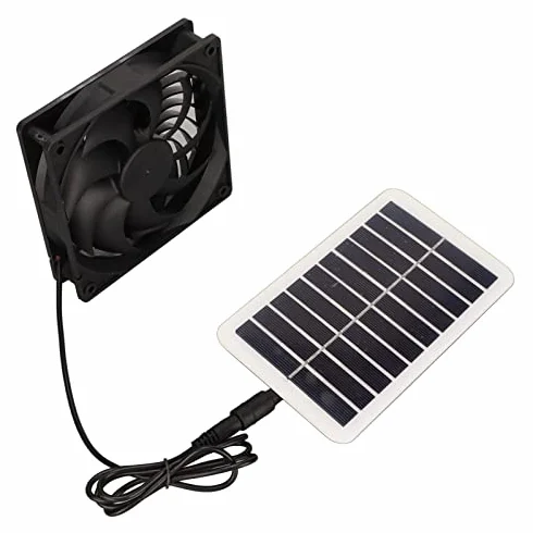 Solarny Wentylator Wyciągowy, 15 W, Panel Słoneczny, do Domu dla Zwierząt, Kamperów, Użytek Zewnętrzny