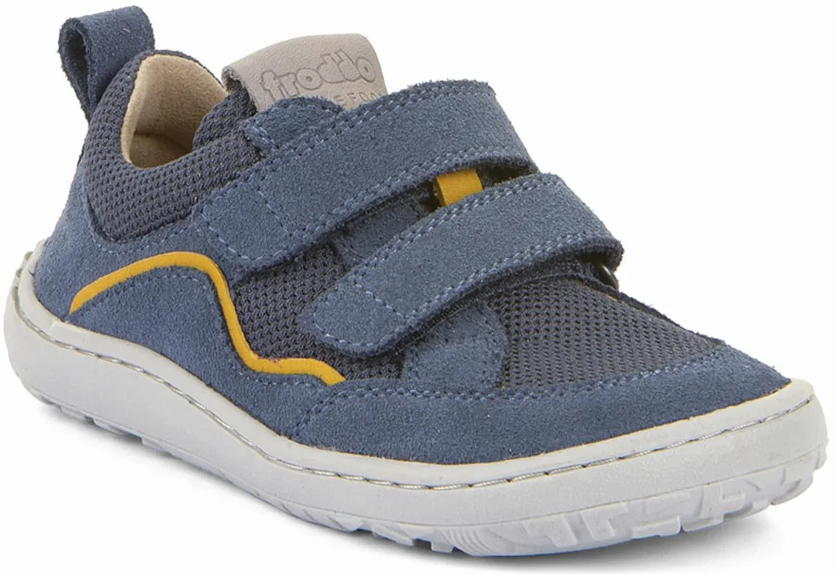 Froddo Sneakersy do chodzenia boso ze skóry + siateczkowe obszycie z podwójnym zapięciem na rzep * G3130271