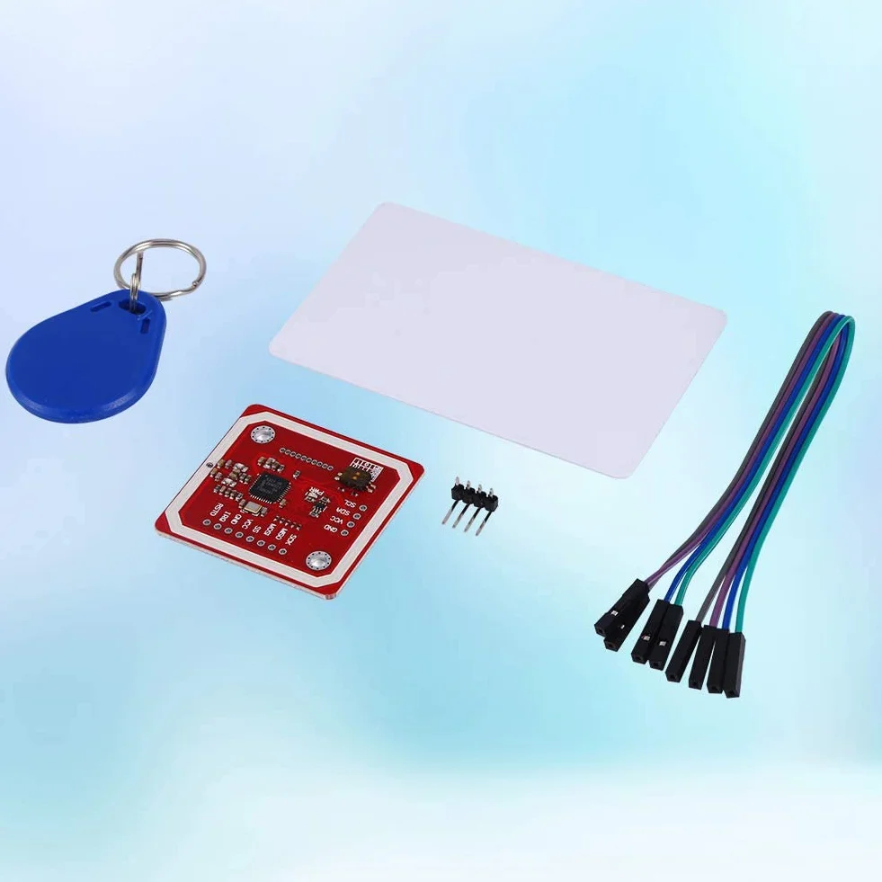 ASHATA PN532 NFC Zestaw modułów RFID do czytnika komunikacji bliskiego pola obsługuje I2C SPI HSU z białą kartą S50 do telefonu z systemem Android