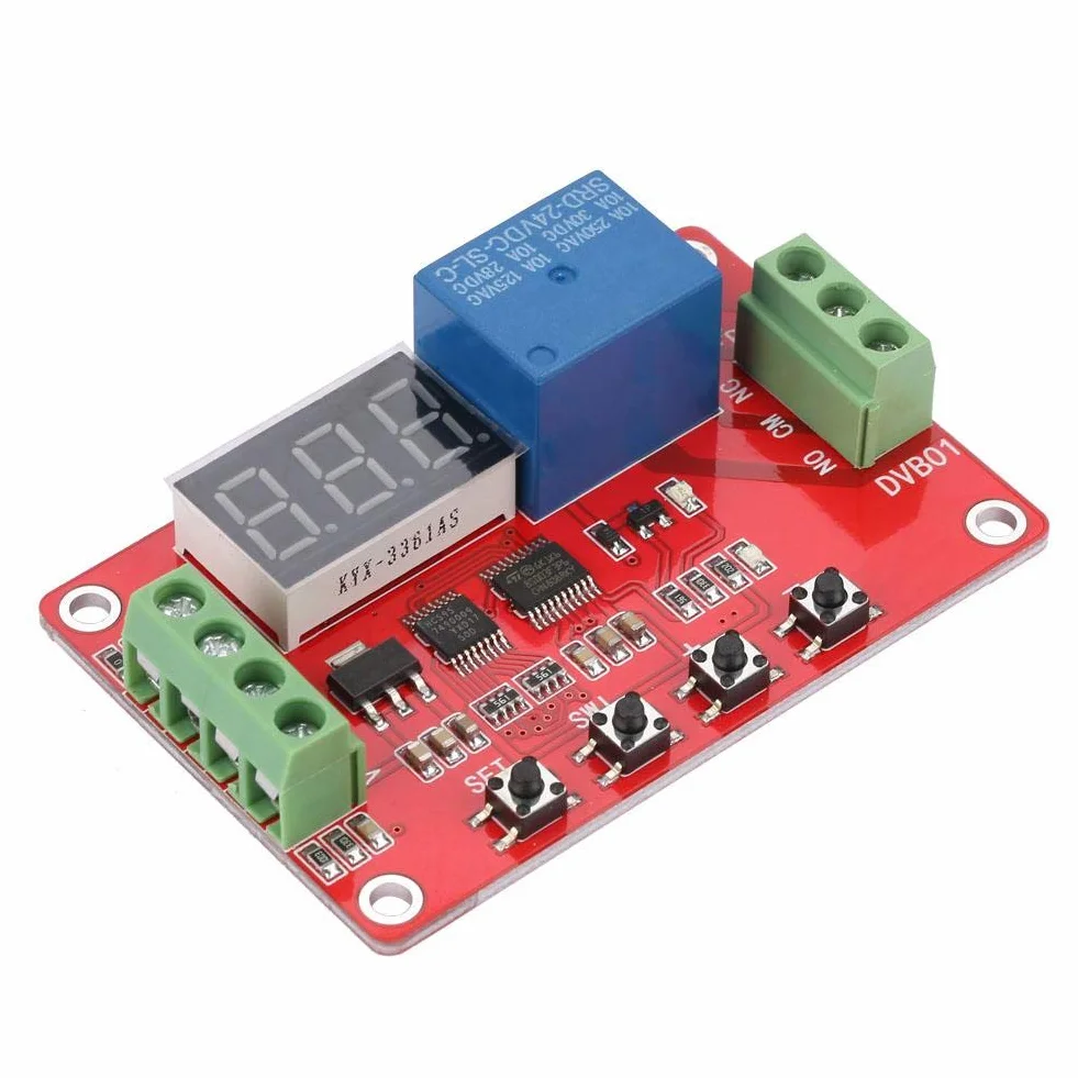 Cyfrowy komparator okiennego napięcia, wielofunkcyjny regulator napięcie, czerwony DVB01, cyfrowy pomiar 12 V/24 V, ochrona przed zbyt niskim napięciem (24 V)