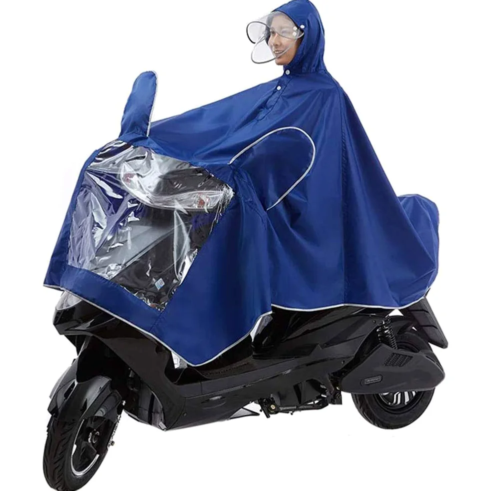 płaszcz przeciwdeszczowy, Peleryna przeciwdeszczowa dla motocykli Wydłużona peleryna elektryczna Skuter Larrain motocyklowa(Blu,4XL)