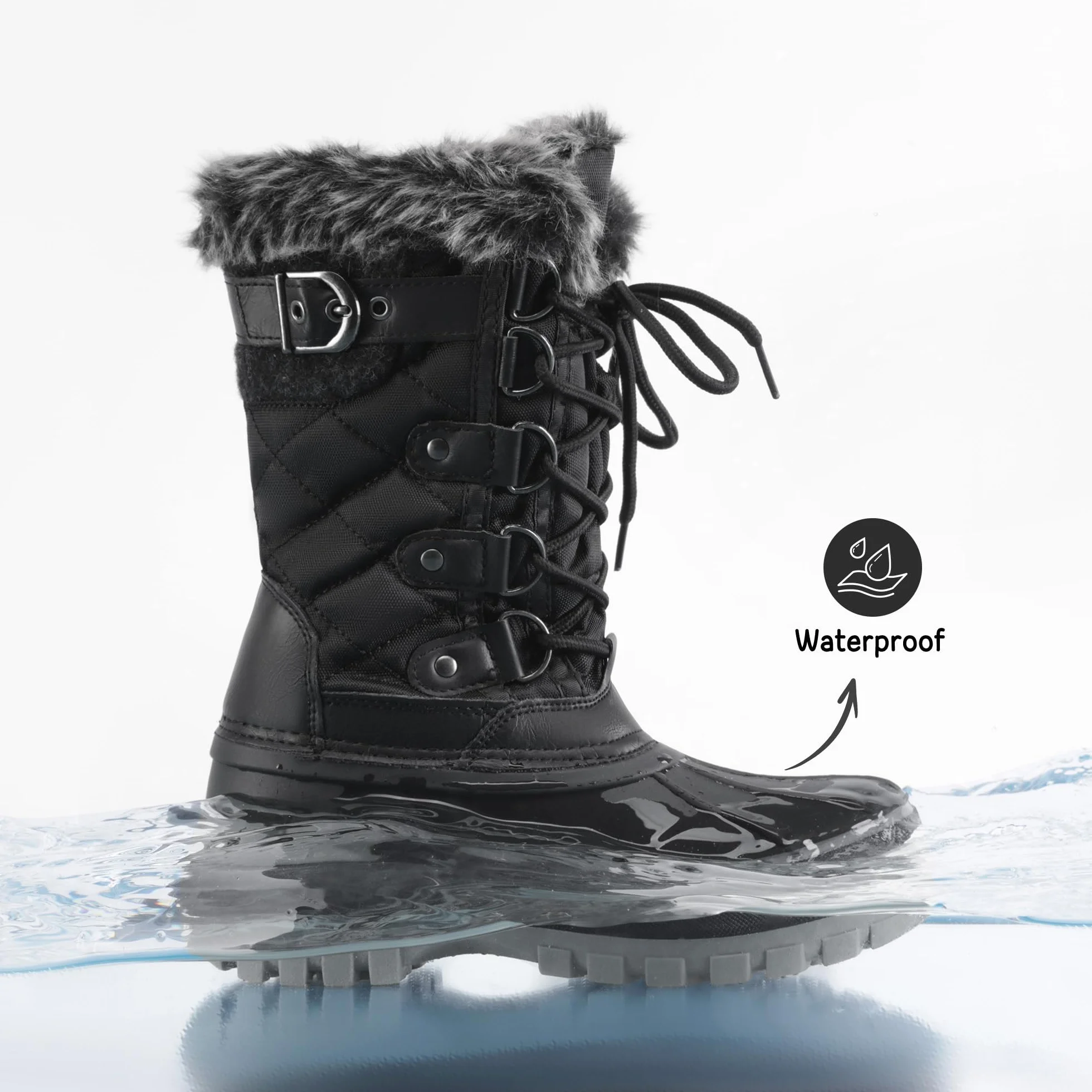 DREAM PAIRS buty zimowe wodoodporne śniegowce ocieplane antypoślizgowe dla dzieci