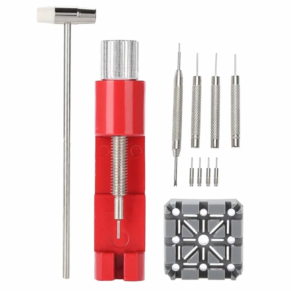 11x Pro Watch Repair Tools Regulowany ściągacz ogniw Młotek Sprężyny Pręty Narzędzie Naprawa