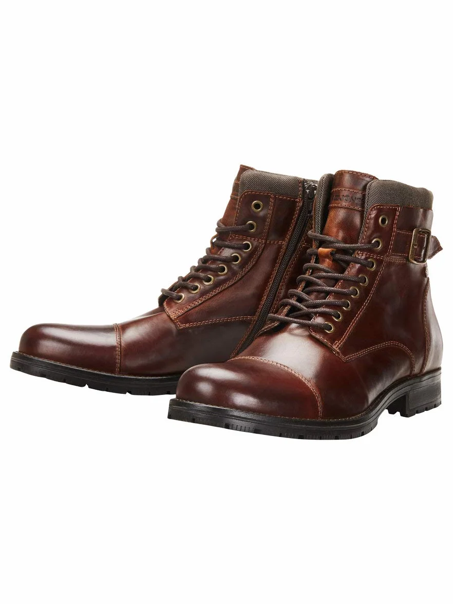 JACK & JONES JFWALBANY LEATHER ANTHRACITE STS - Chukka Boots Mężczyźni