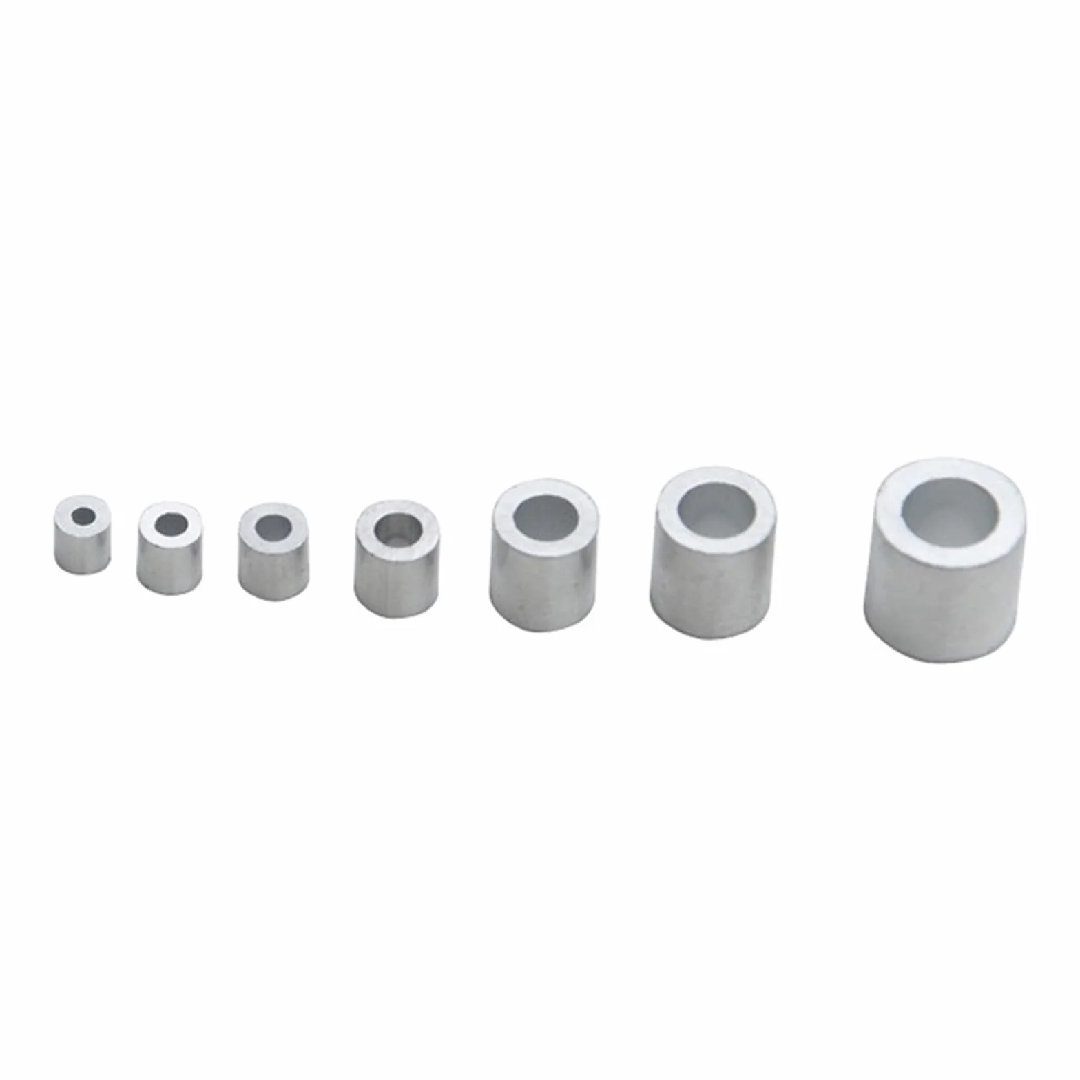 1 szt. Zacisk do liny stalowej Złączka wtłaczana Biały okrągły otwór Aluminiowe zaciski kablowe Rękawy Końcówki kablowe (Color : Silver, Size : M2.5 (100pcs))